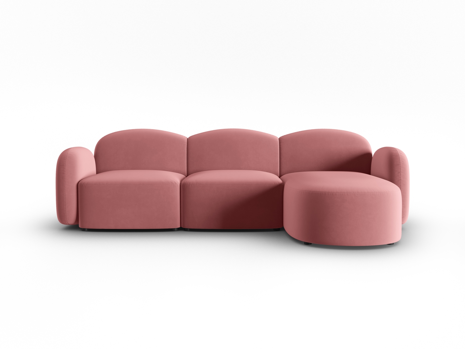 Velvet Right Corner Sofa, "Blair", 4 Seats, 274x167x76