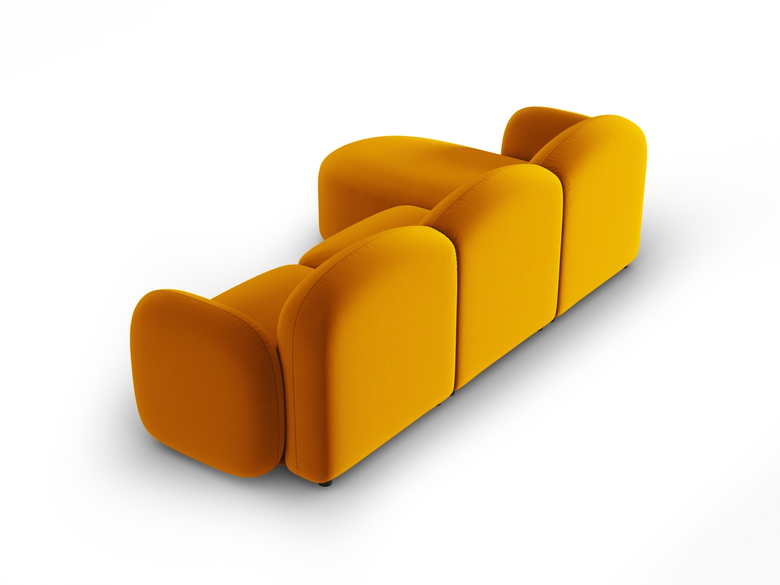 Velvet Right Corner Sofa, "Blair", 4 Seats, 274x167x76