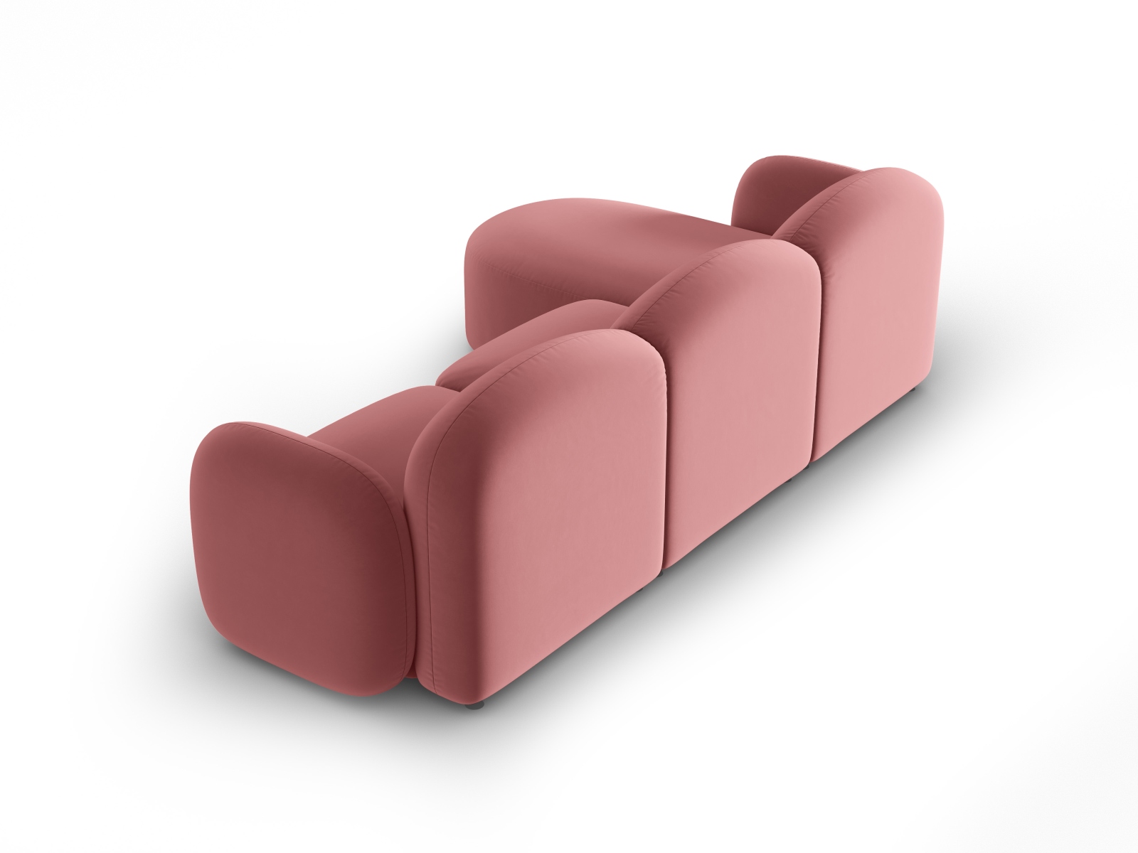 Velvet Right Corner Sofa, "Blair", 4 Seats, 274x167x76