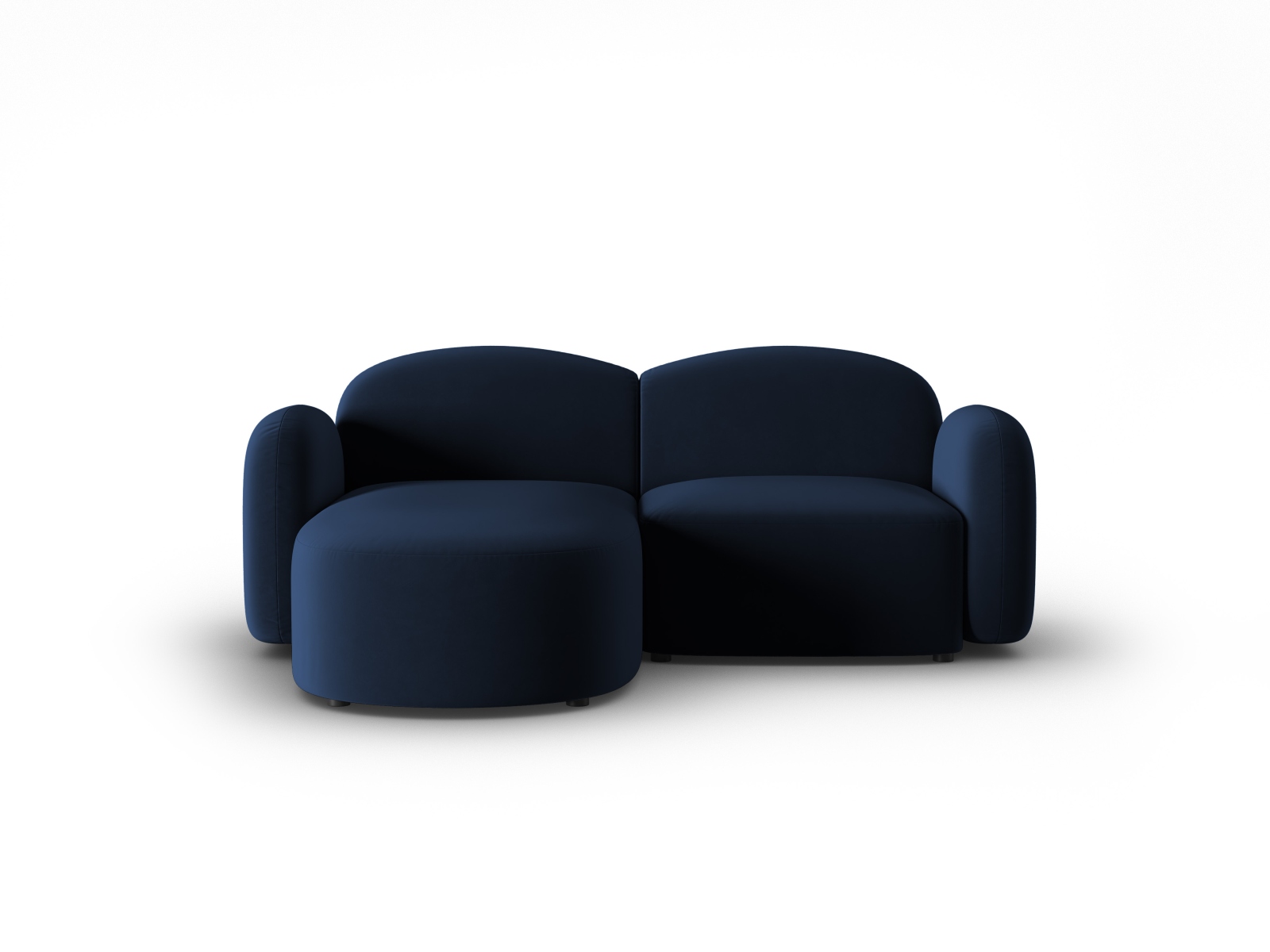 Velvet Left Corner Sofa, "Blair", 3 Seats, 194x167x76