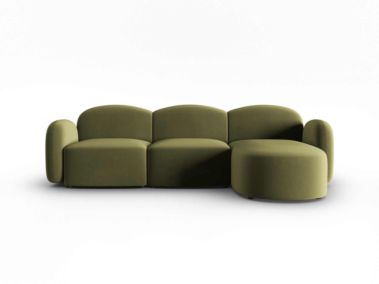 Velvet Right Corner Sofa, "Blair", 4 Seats, 274x167x76