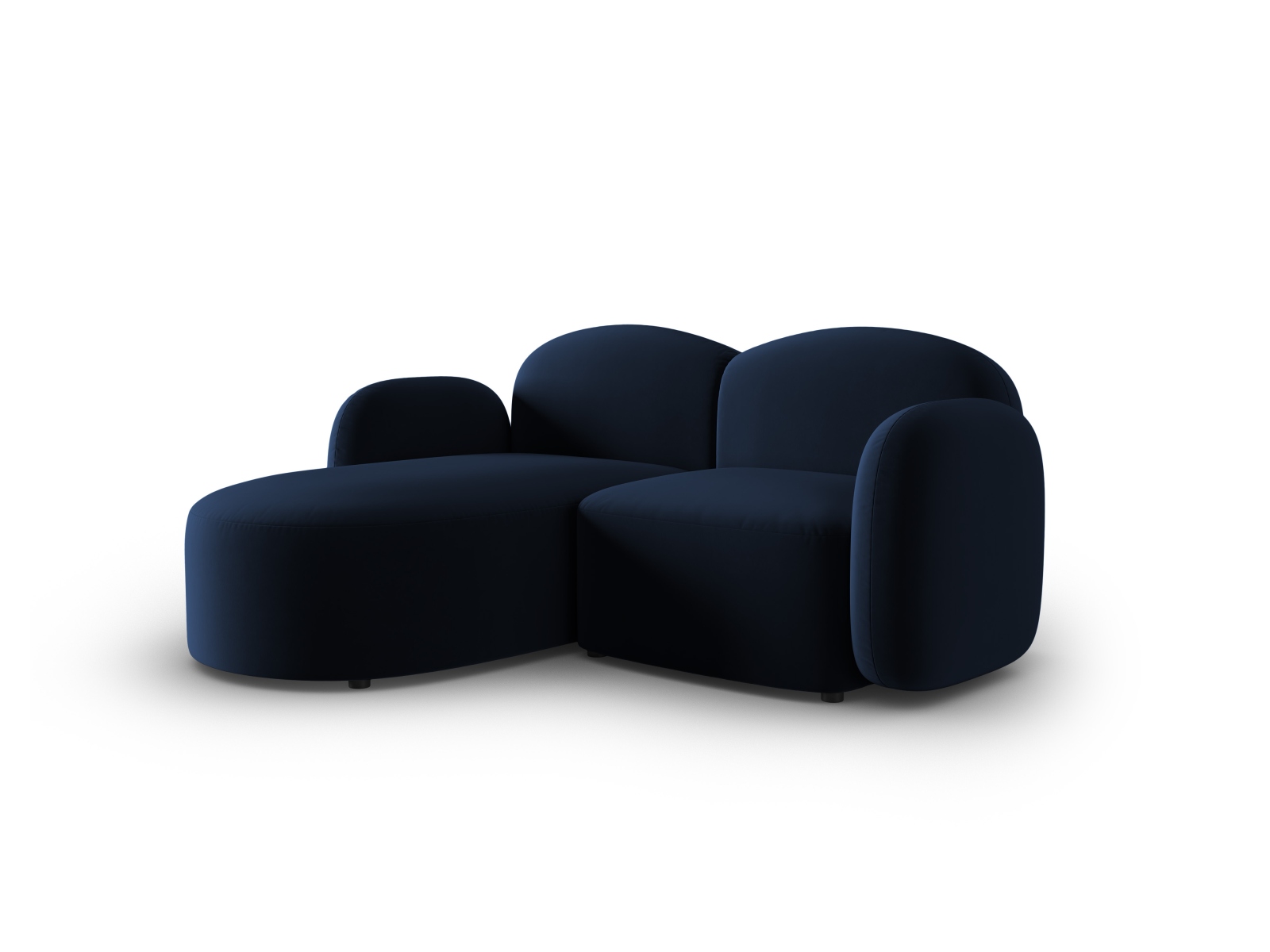 Velvet Left Corner Sofa, "Blair", 3 Seats, 194x167x76