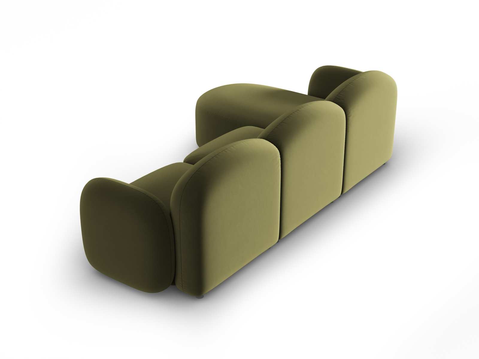 Velvet Right Corner Sofa, "Blair", 4 Seats, 274x167x76
