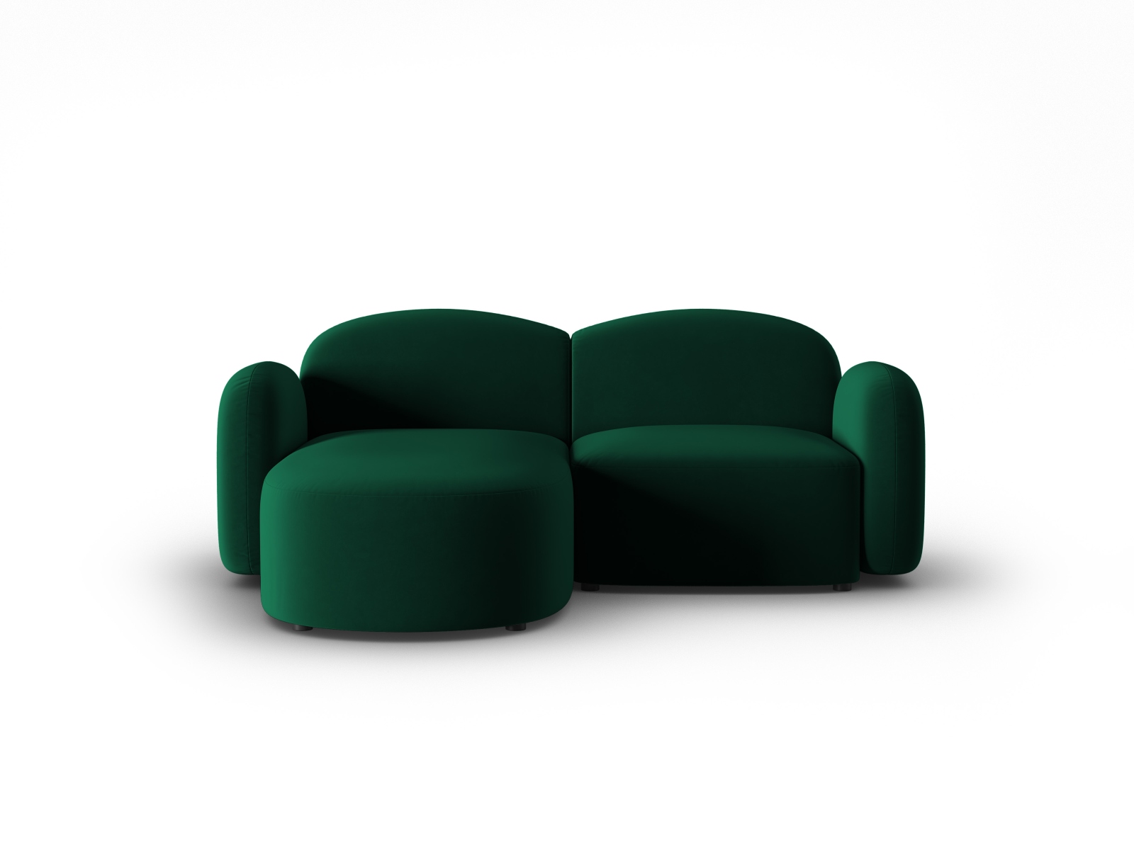 Velvet Left Corner Sofa, "Blair", 3 Seats, 194x167x76
