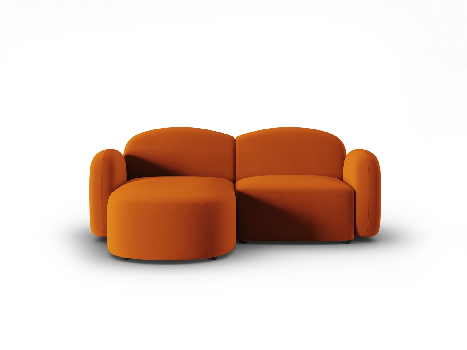 Velvet Left Corner Sofa, "Blair", 3 Seats, 194x167x76