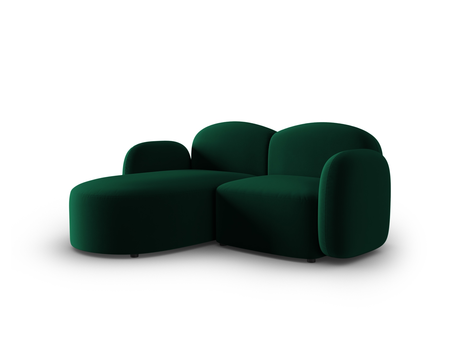 Velvet Left Corner Sofa, "Blair", 3 Seats, 194x167x76
