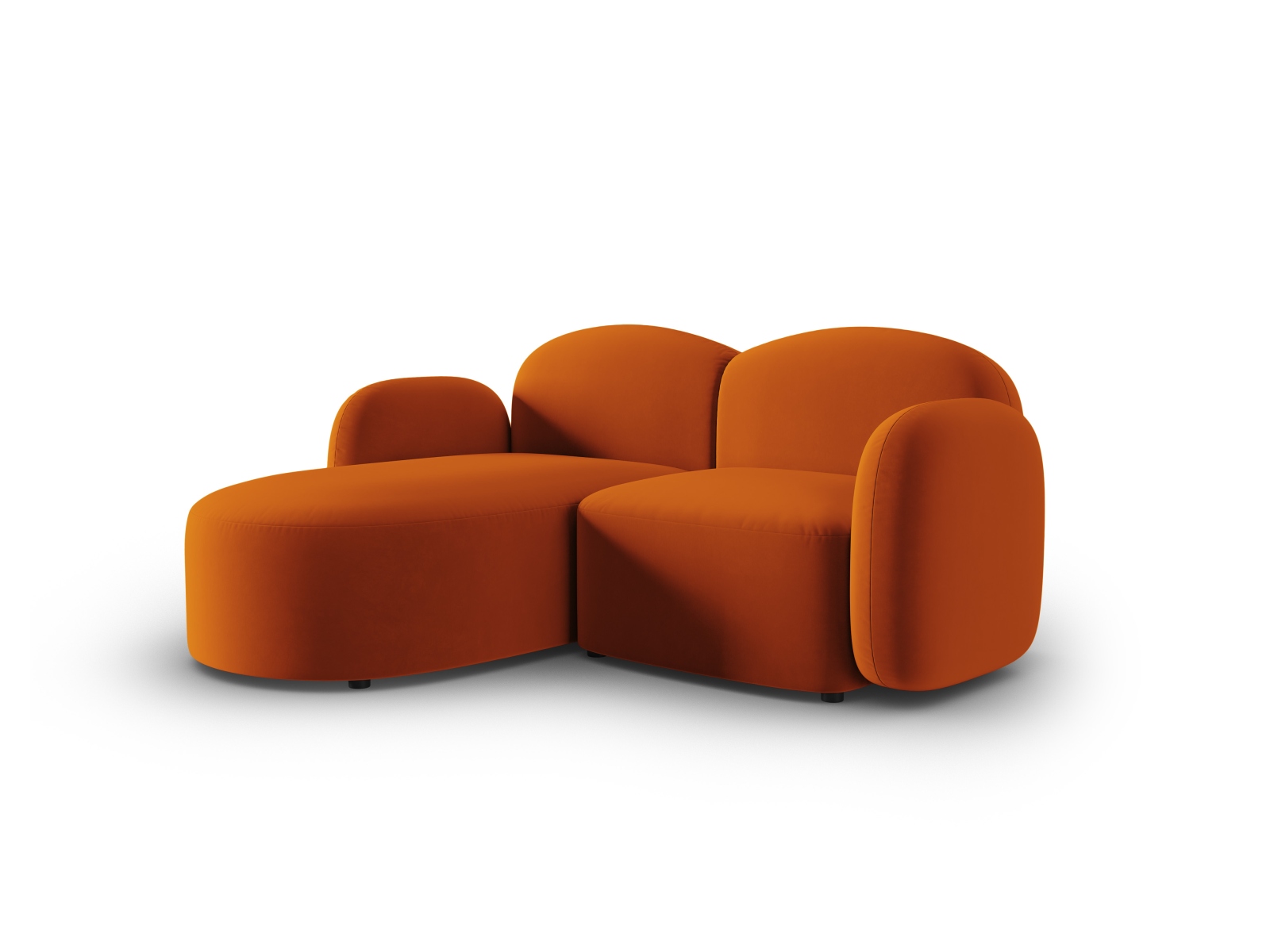 Velvet Left Corner Sofa, "Blair", 3 Seats, 194x167x76