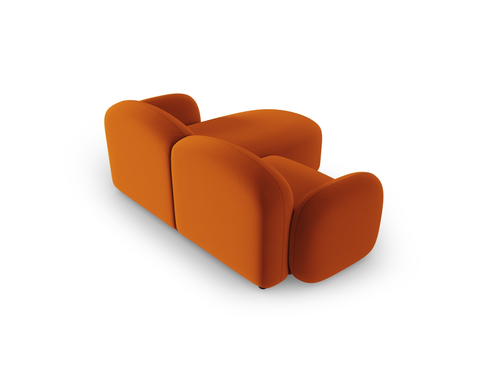 Velvet Left Corner Sofa, "Blair", 3 Seats, 194x167x76