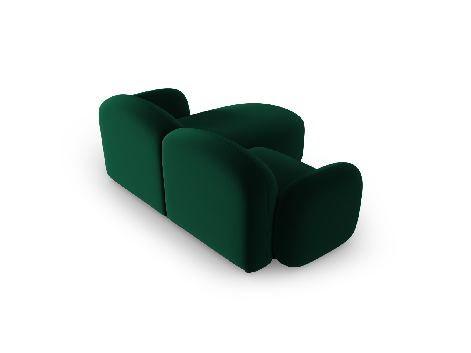 Velvet Left Corner Sofa, "Blair", 3 Seats, 194x167x76