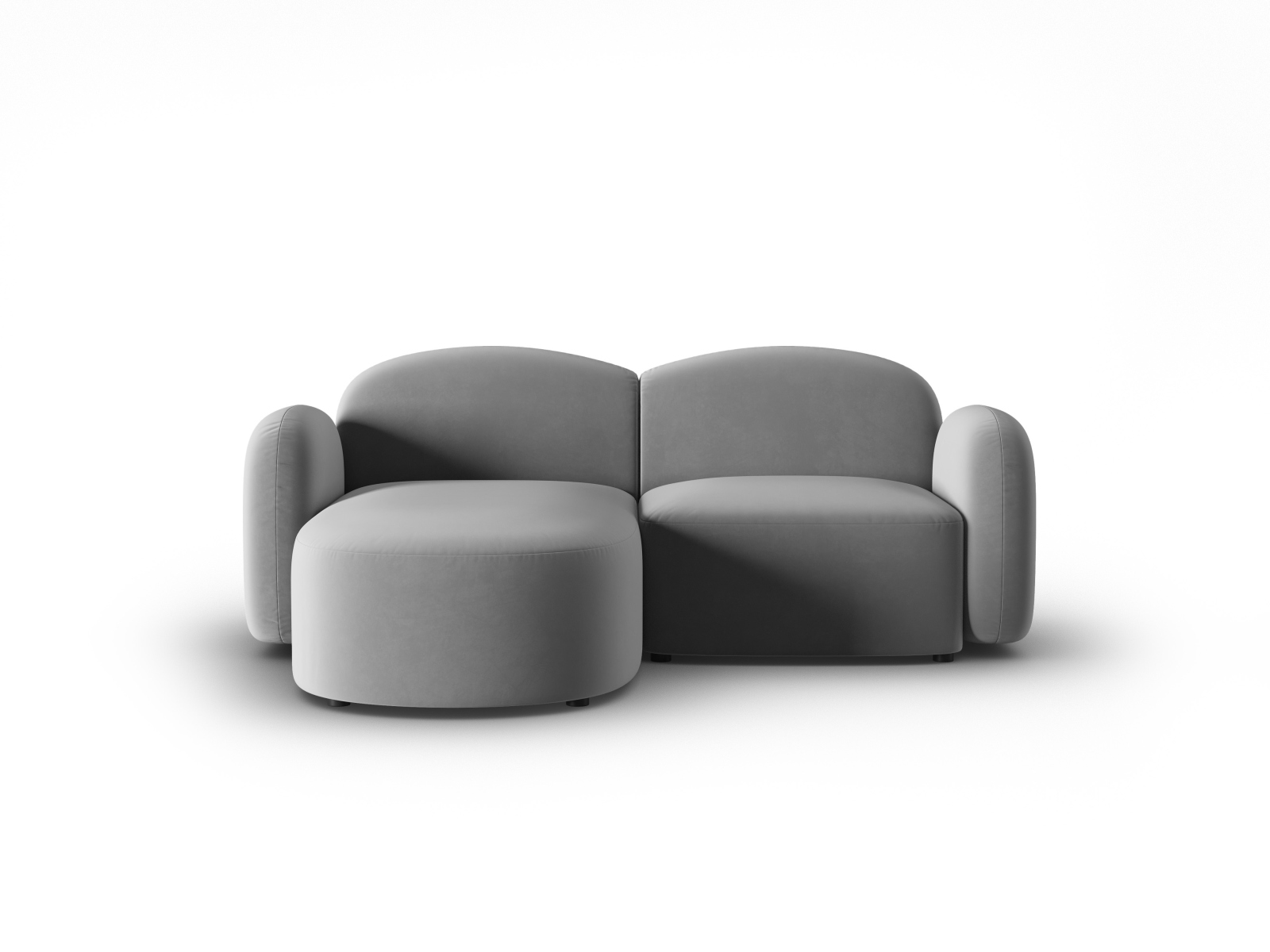 Velvet Left Corner Sofa, "Blair", 3 Seats, 194x167x76