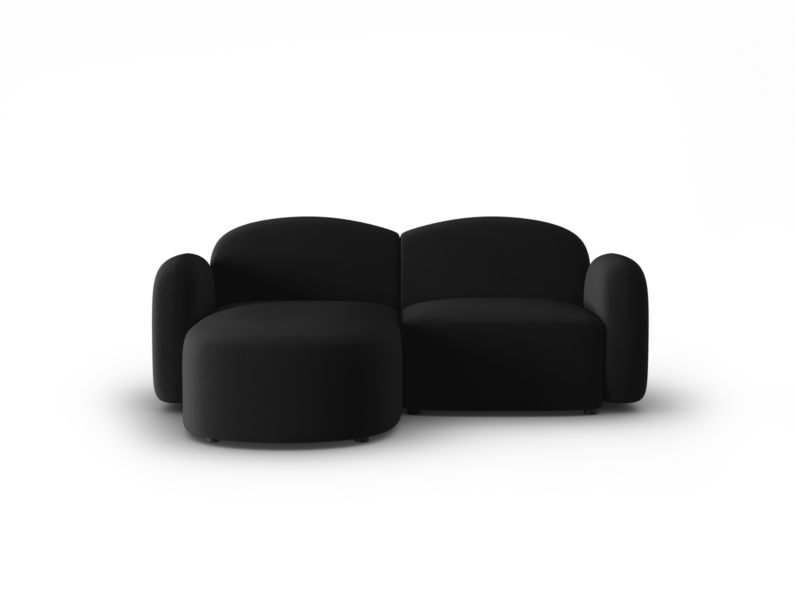 Velvet Left Corner Sofa, "Blair", 3 Seats, 194x167x76
