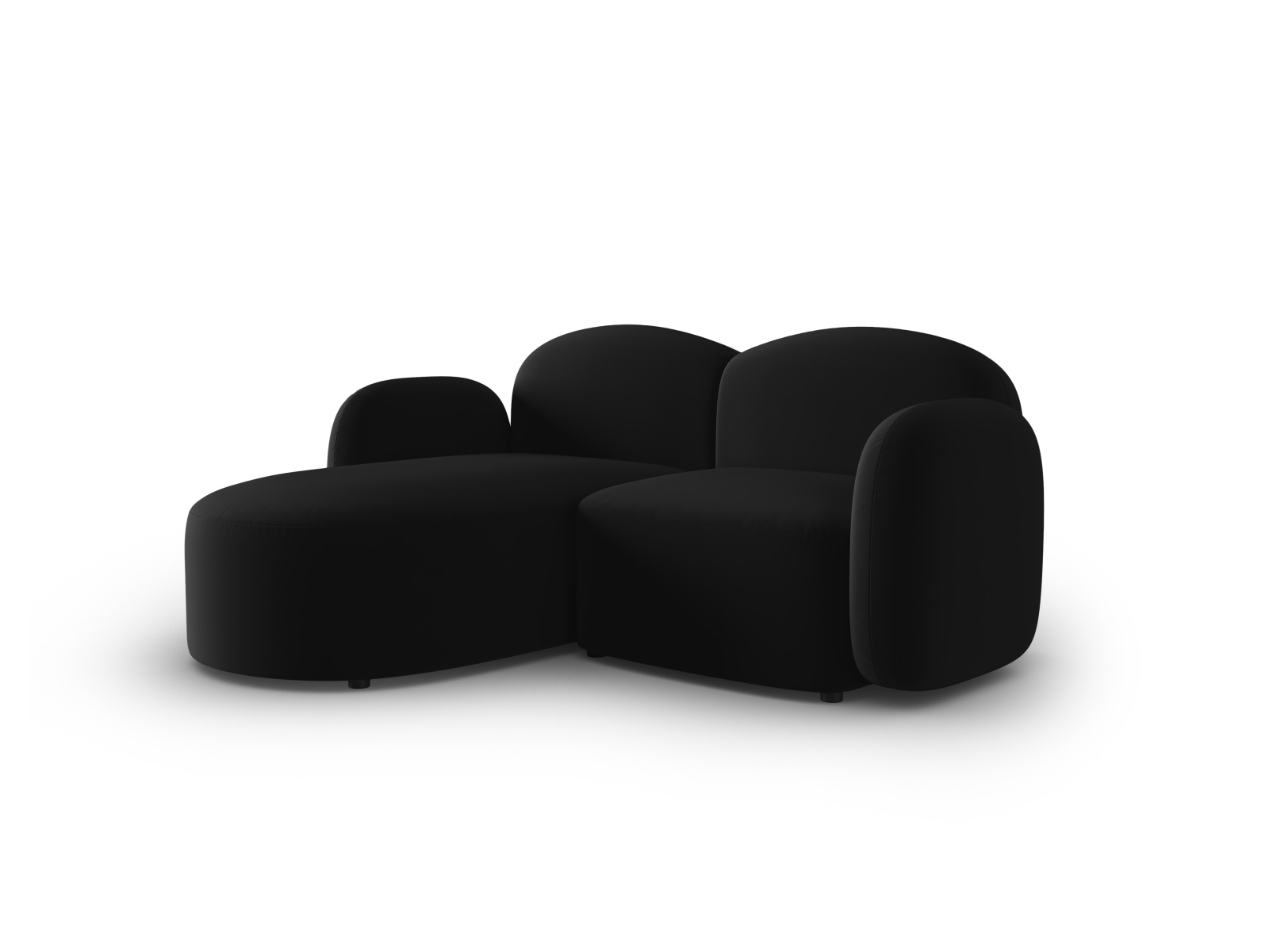 Velvet Left Corner Sofa, "Blair", 3 Seats, 194x167x76