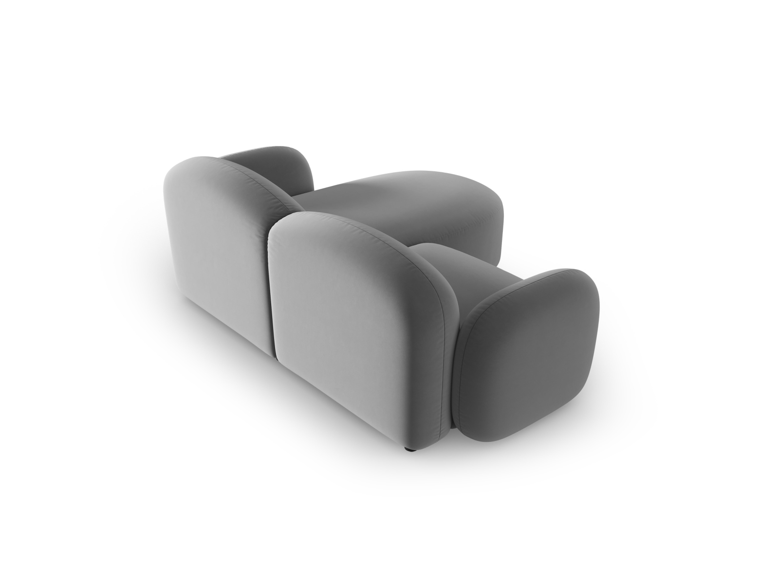 Velvet Left Corner Sofa, "Blair", 3 Seats, 194x167x76