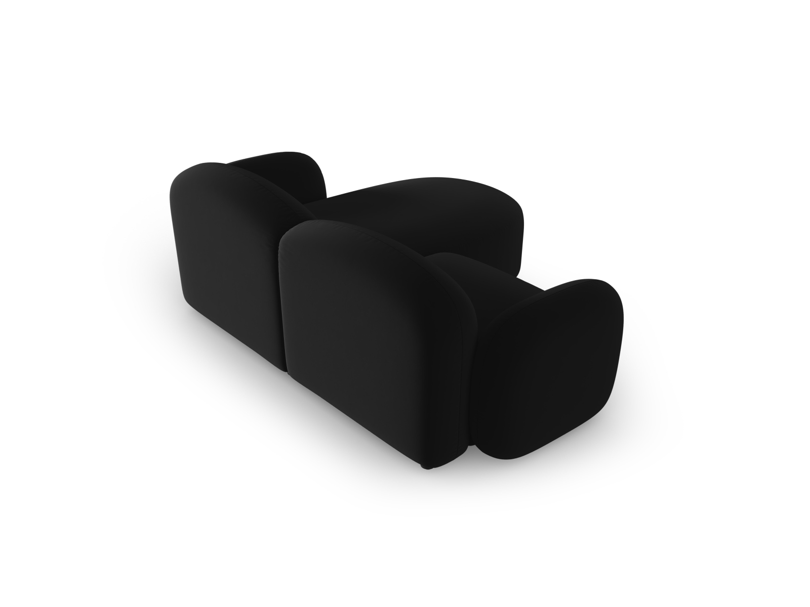 Velvet Left Corner Sofa, "Blair", 3 Seats, 194x167x76