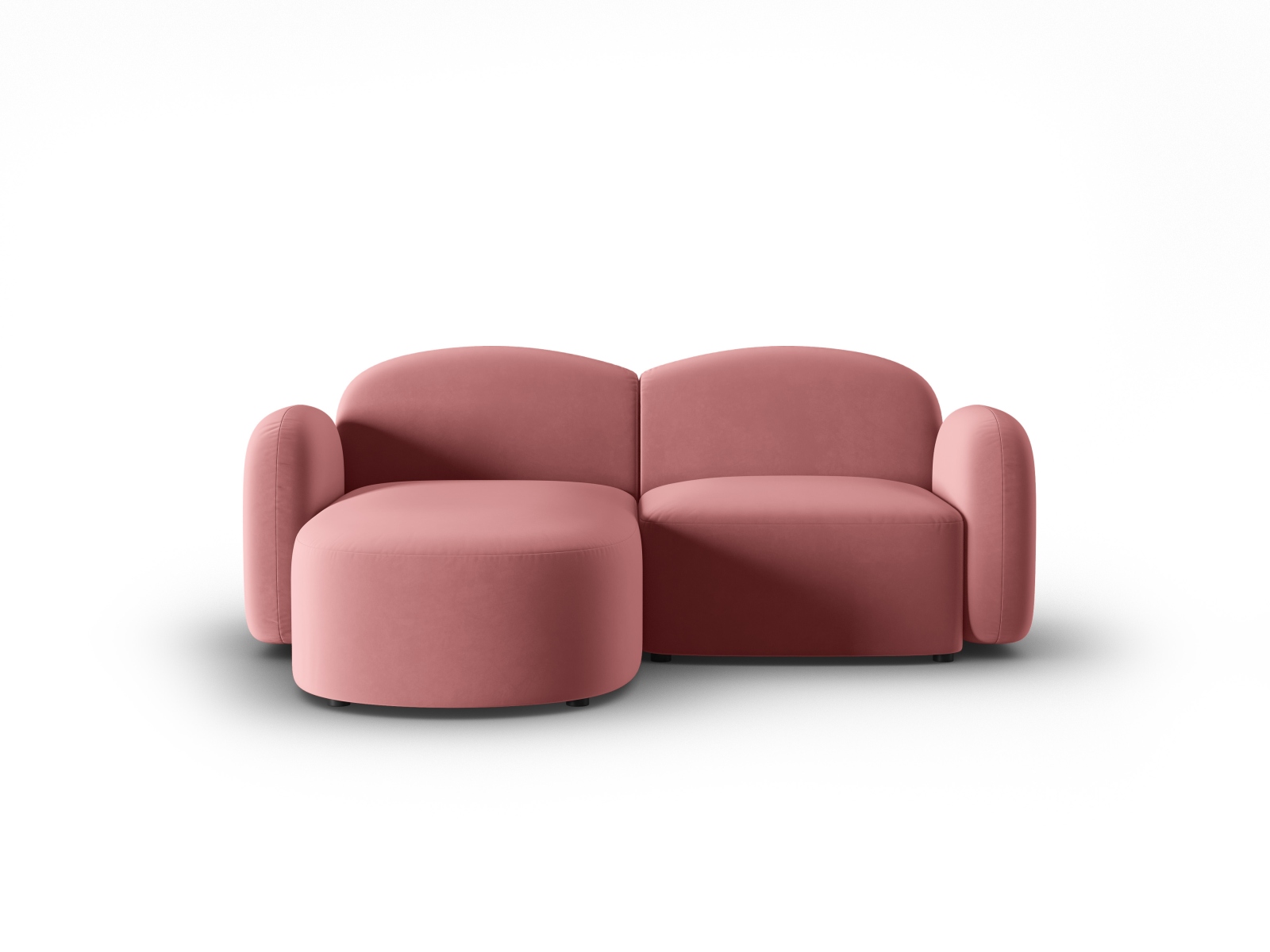 Velvet Left Corner Sofa, "Blair", 3 Seats, 194x167x76