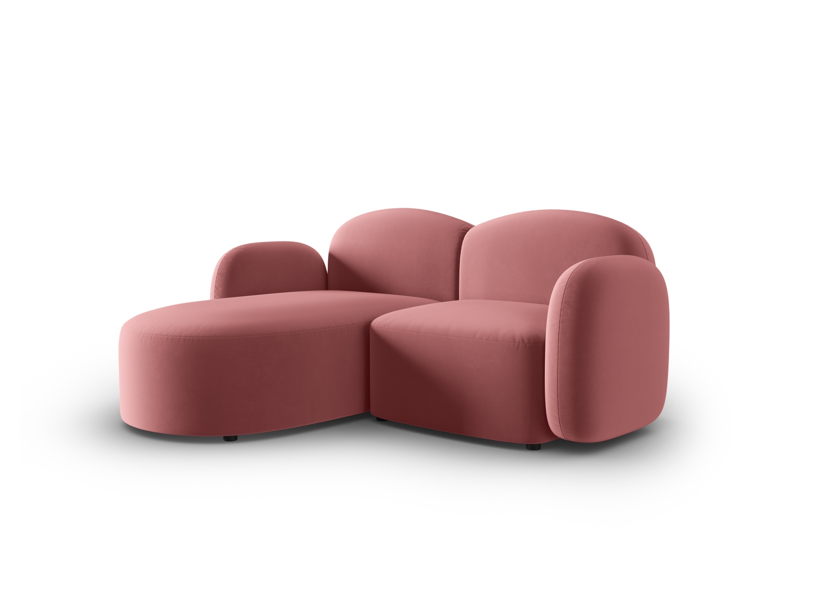 Velvet Left Corner Sofa, "Blair", 3 Seats, 194x167x76