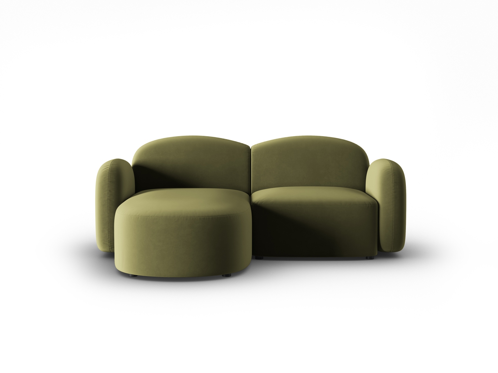 Velvet Left Corner Sofa, "Blair", 3 Seats, 194x167x76
