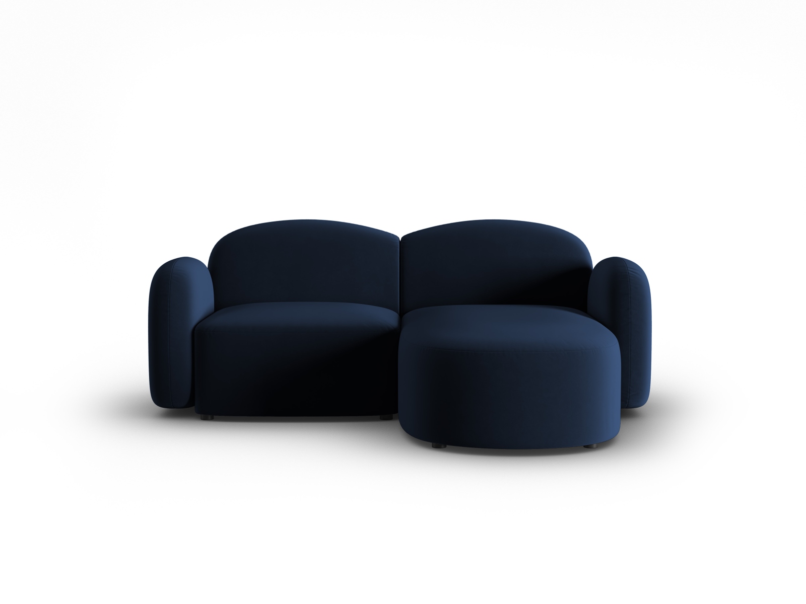 Velvet Right Corner Sofa, "Blair", 3 Seats, 194x167x76