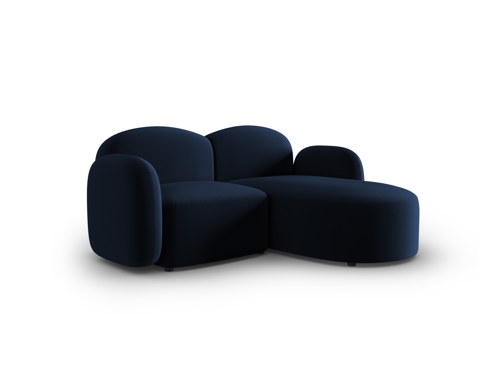 Velvet Right Corner Sofa, "Blair", 3 Seats, 194x167x76