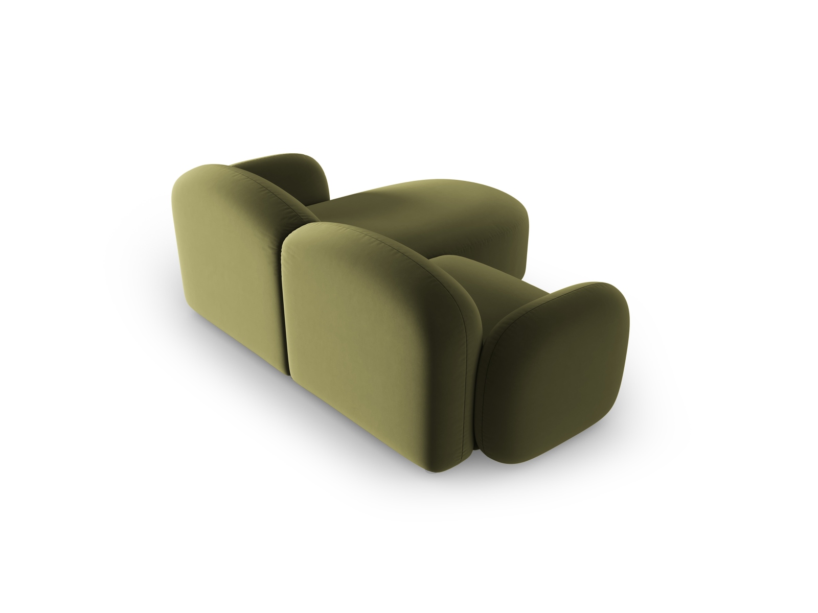 Velvet Left Corner Sofa, "Blair", 3 Seats, 194x167x76