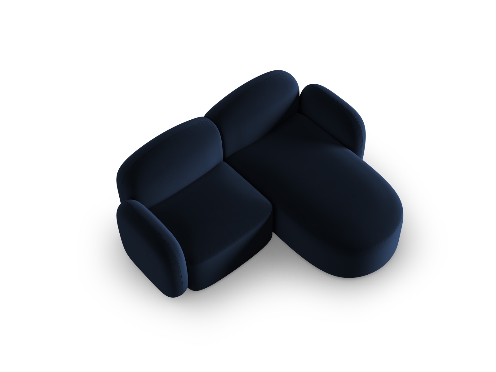 Velvet Right Corner Sofa, "Blair", 3 Seats, 194x167x76