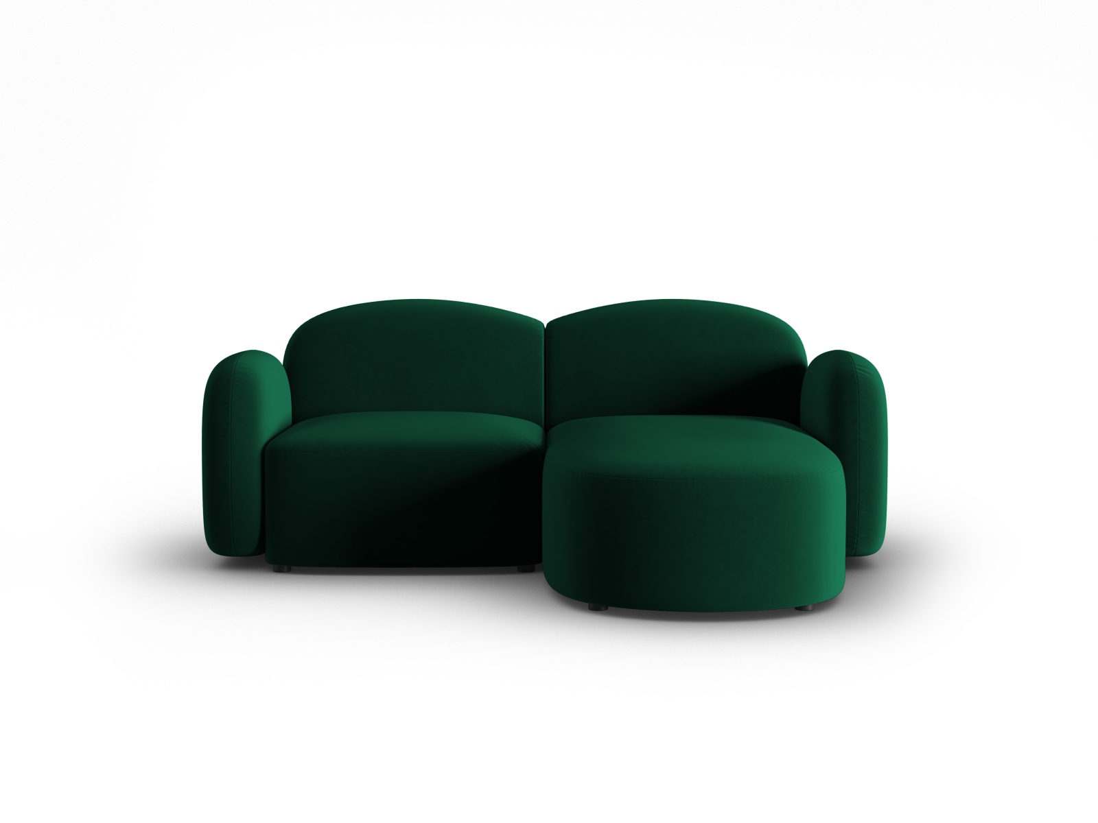 Velvet Right Corner Sofa, "Blair", 3 Seats, 194x167x76