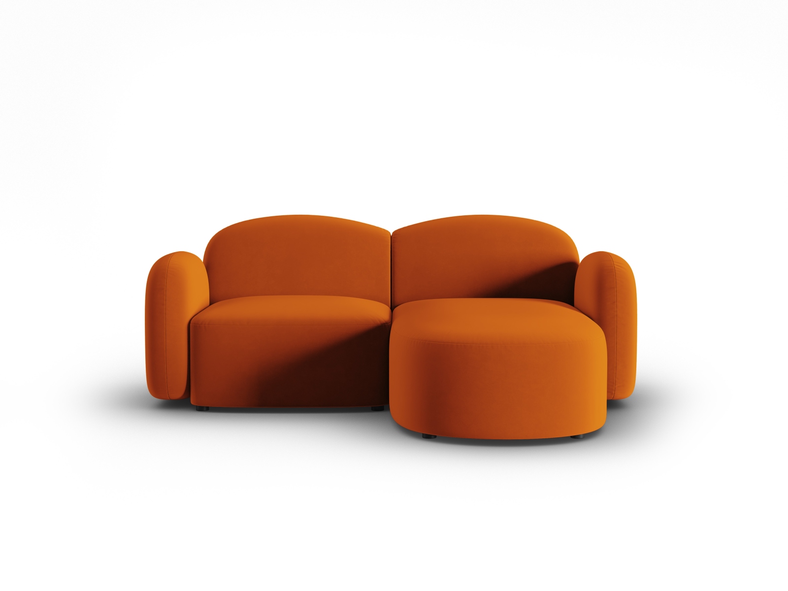 Velvet Right Corner Sofa, "Blair", 3 Seats, 194x167x76