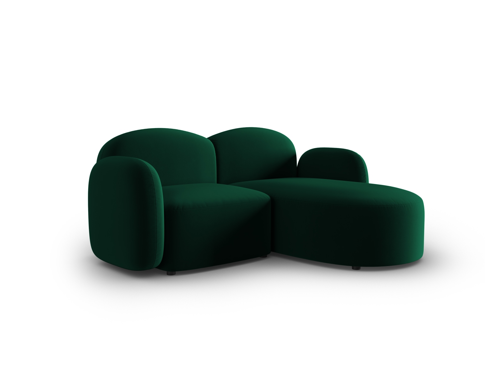 Velvet Right Corner Sofa, "Blair", 3 Seats, 194x167x76