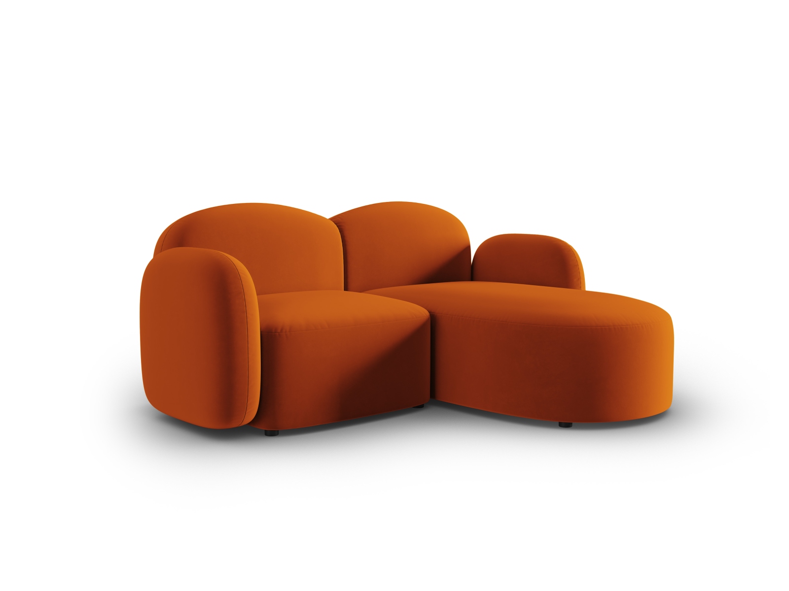 Velvet Right Corner Sofa, "Blair", 3 Seats, 194x167x76
