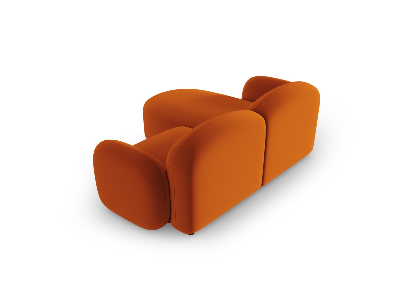 Velvet Right Corner Sofa, "Blair", 3 Seats, 194x167x76