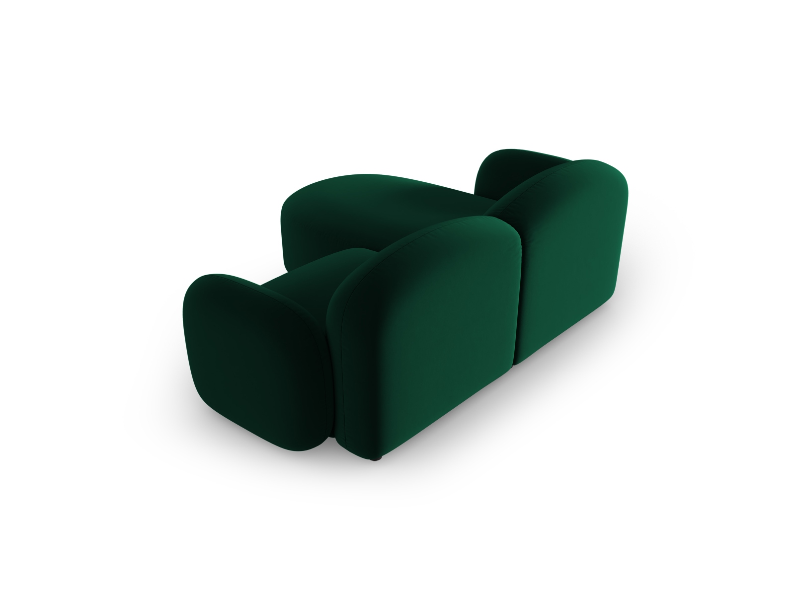Velvet Right Corner Sofa, "Blair", 3 Seats, 194x167x76