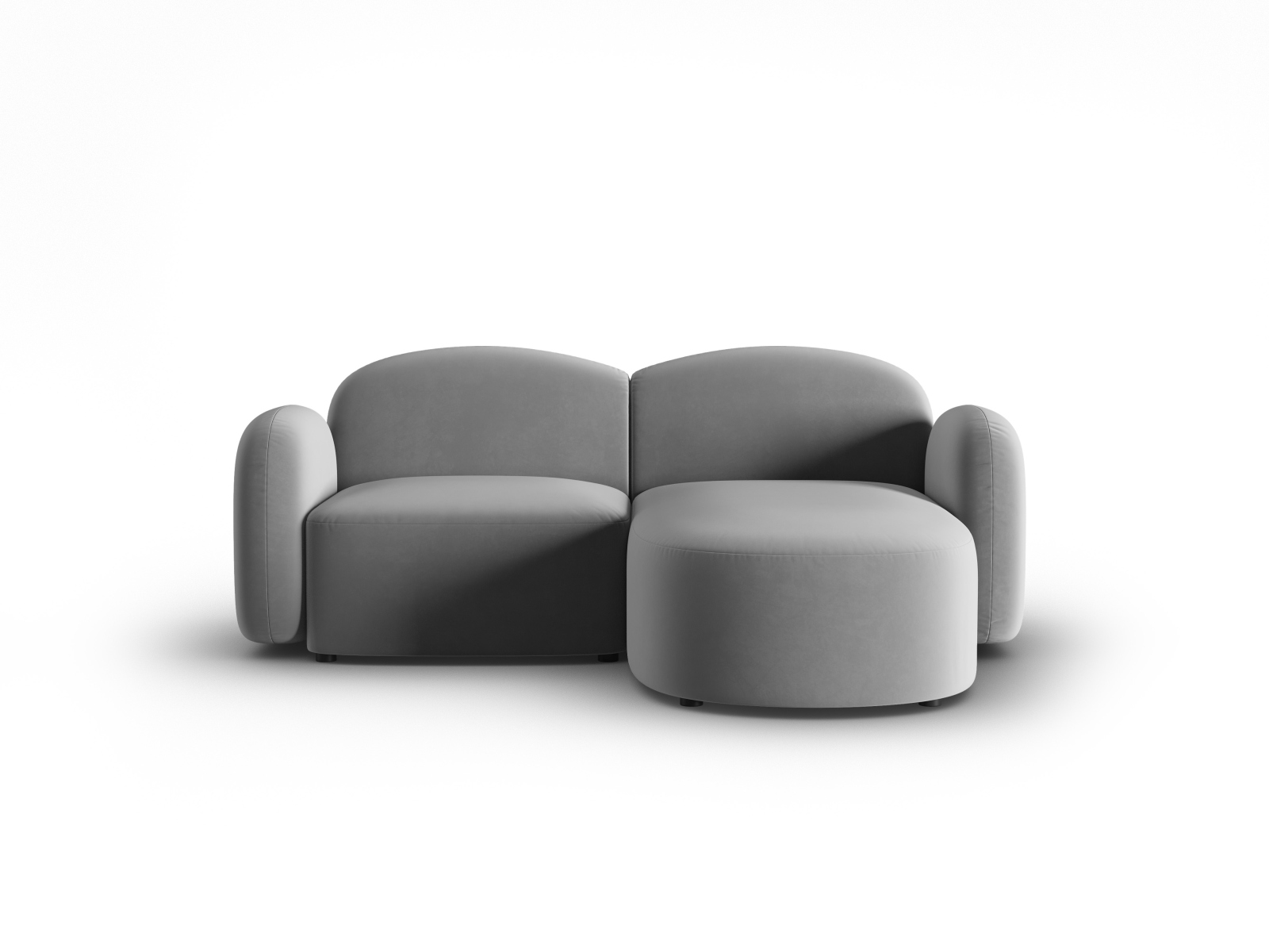 Velvet Right Corner Sofa, "Blair", 3 Seats, 194x167x76