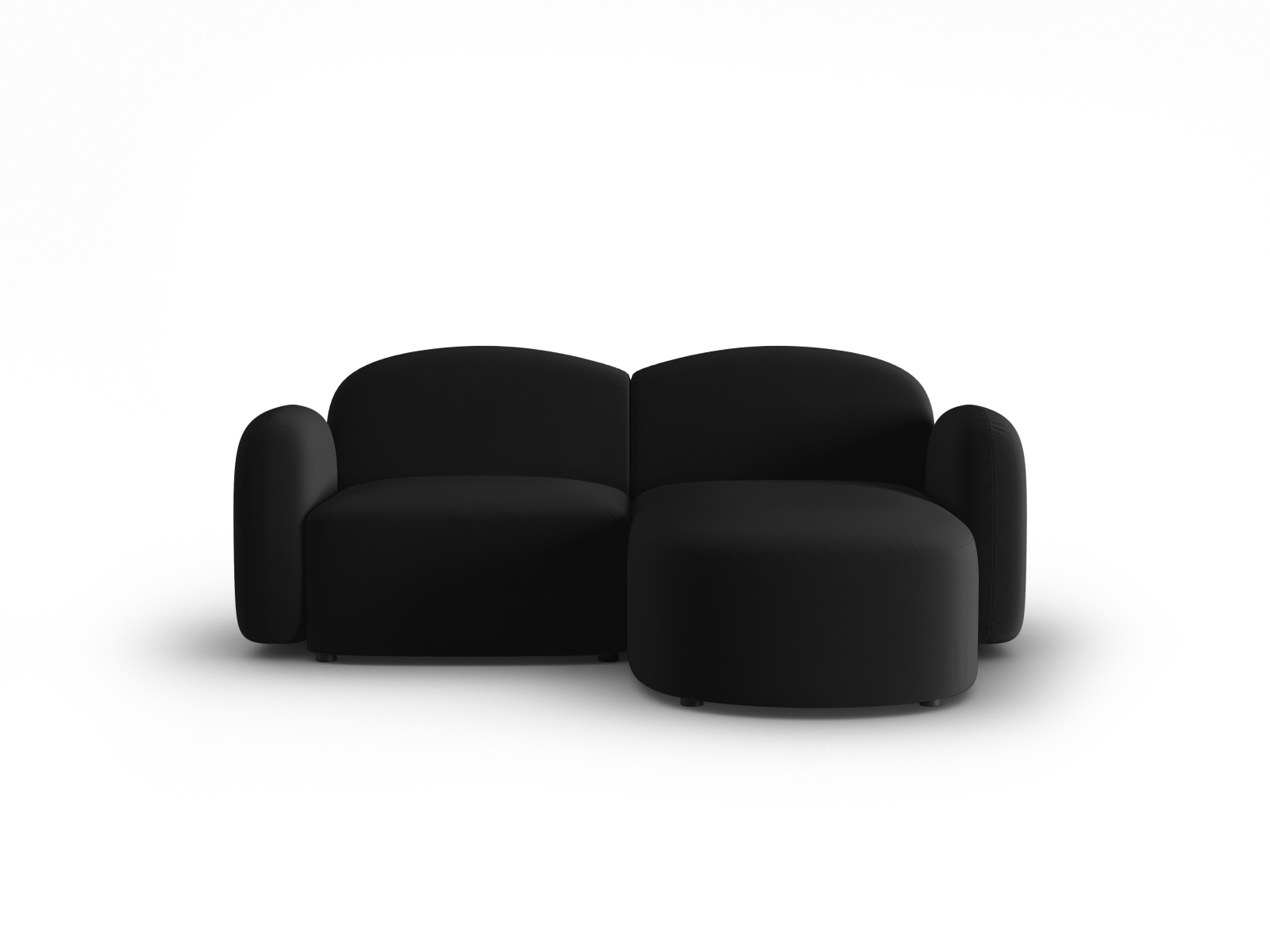 Velvet Right Corner Sofa, "Blair", 3 Seats, 194x167x76