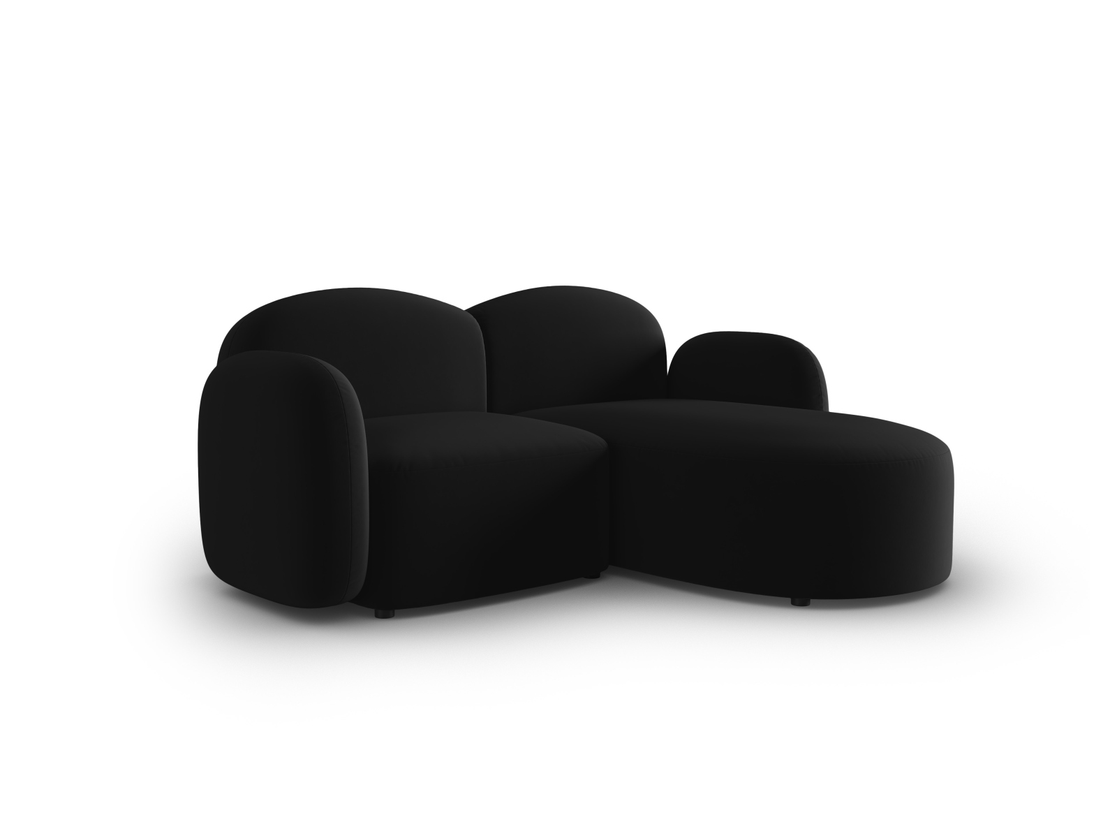 Velvet Right Corner Sofa, "Blair", 3 Seats, 194x167x76