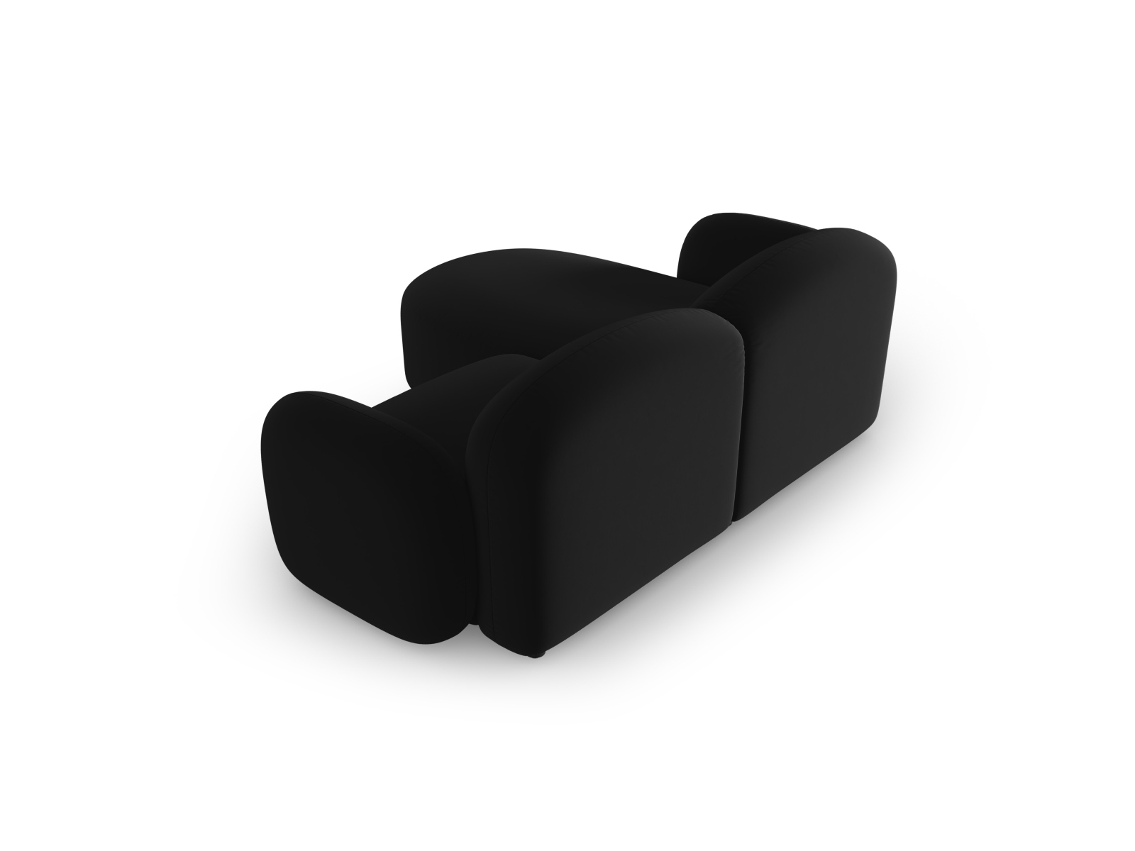 Velvet Right Corner Sofa, "Blair", 3 Seats, 194x167x76
