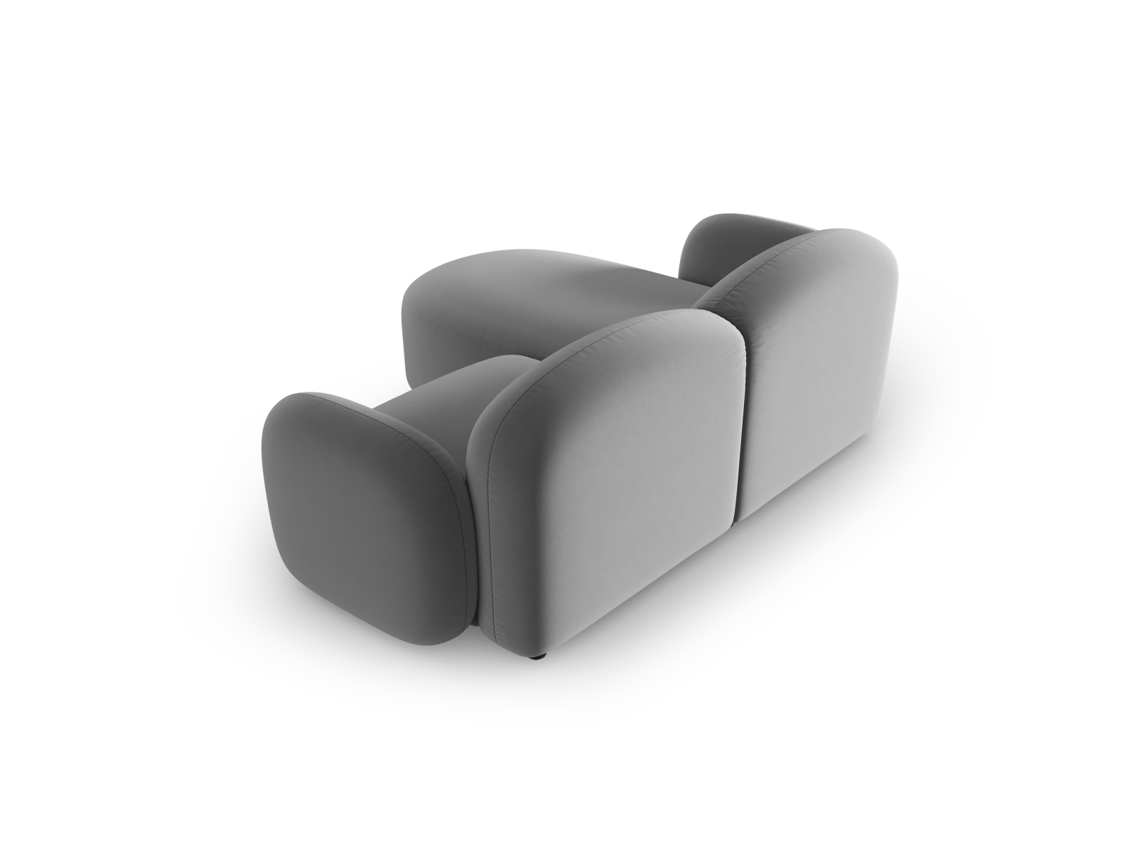 Velvet Right Corner Sofa, "Blair", 3 Seats, 194x167x76