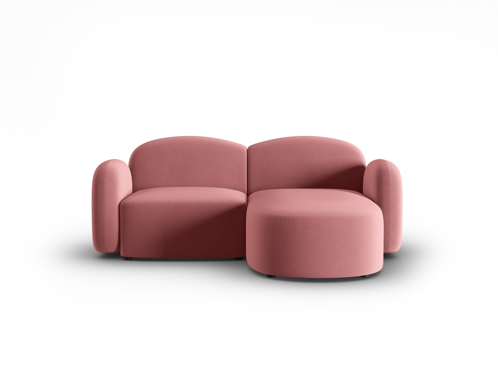 Velvet Right Corner Sofa, "Blair", 3 Seats, 194x167x76