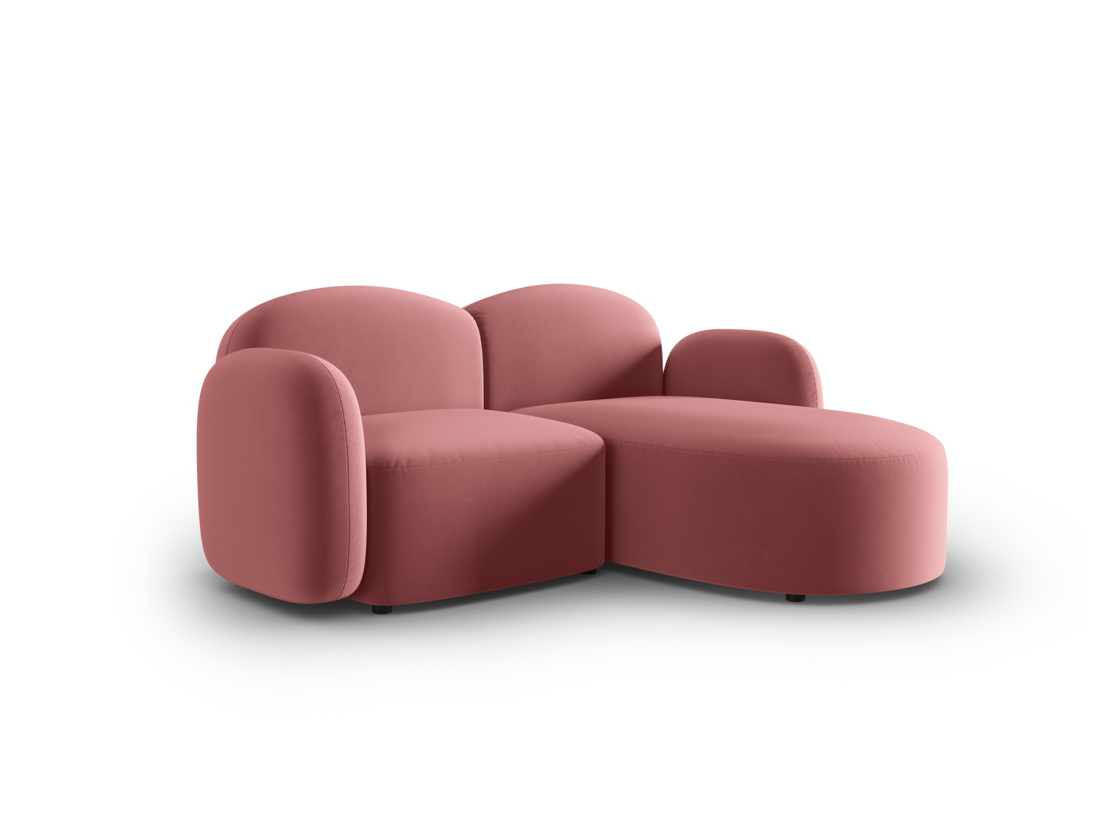 Velvet Right Corner Sofa, "Blair", 3 Seats, 194x167x76