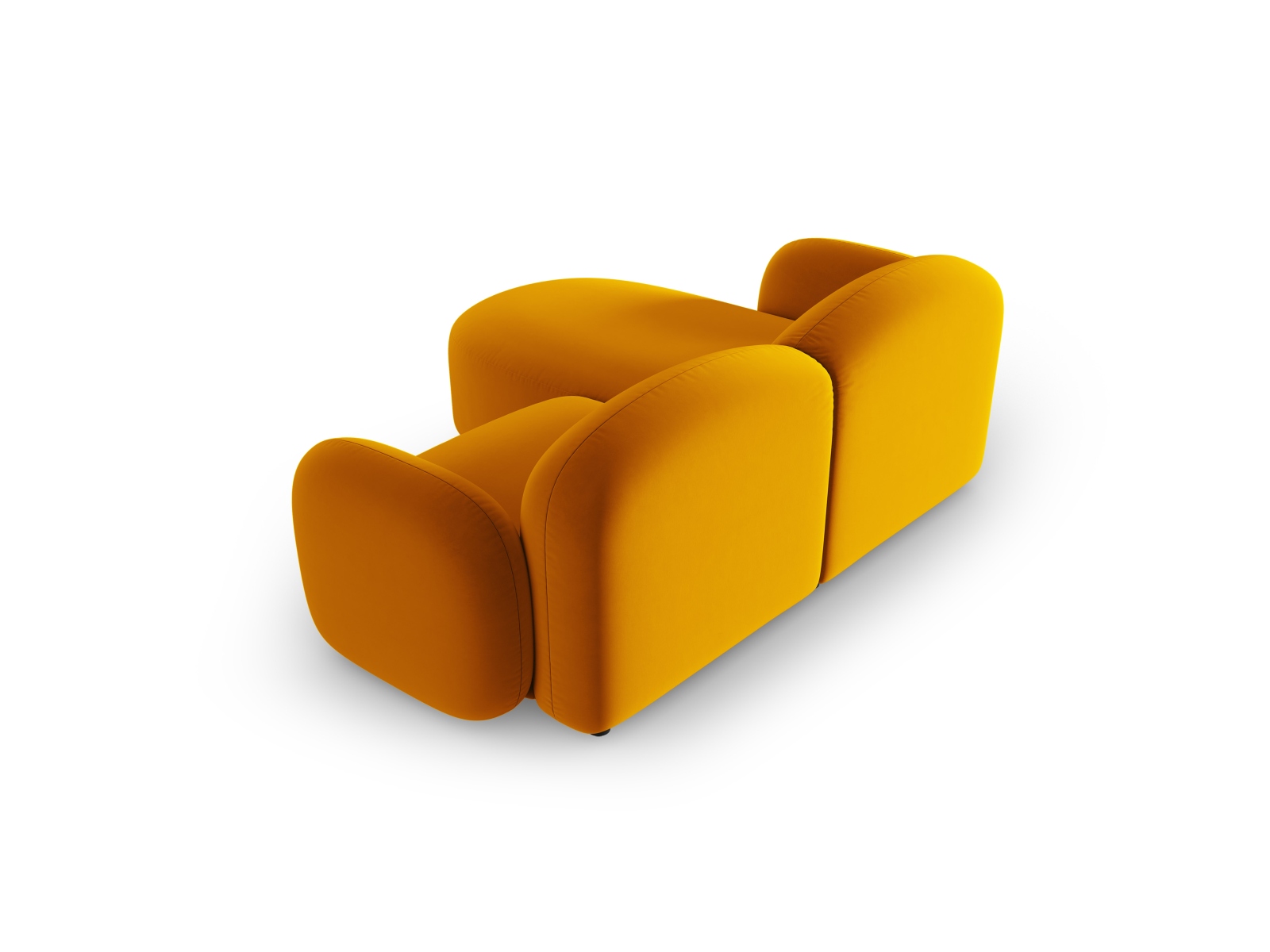 Velvet Right Corner Sofa, "Blair", 3 Seats, 194x167x76