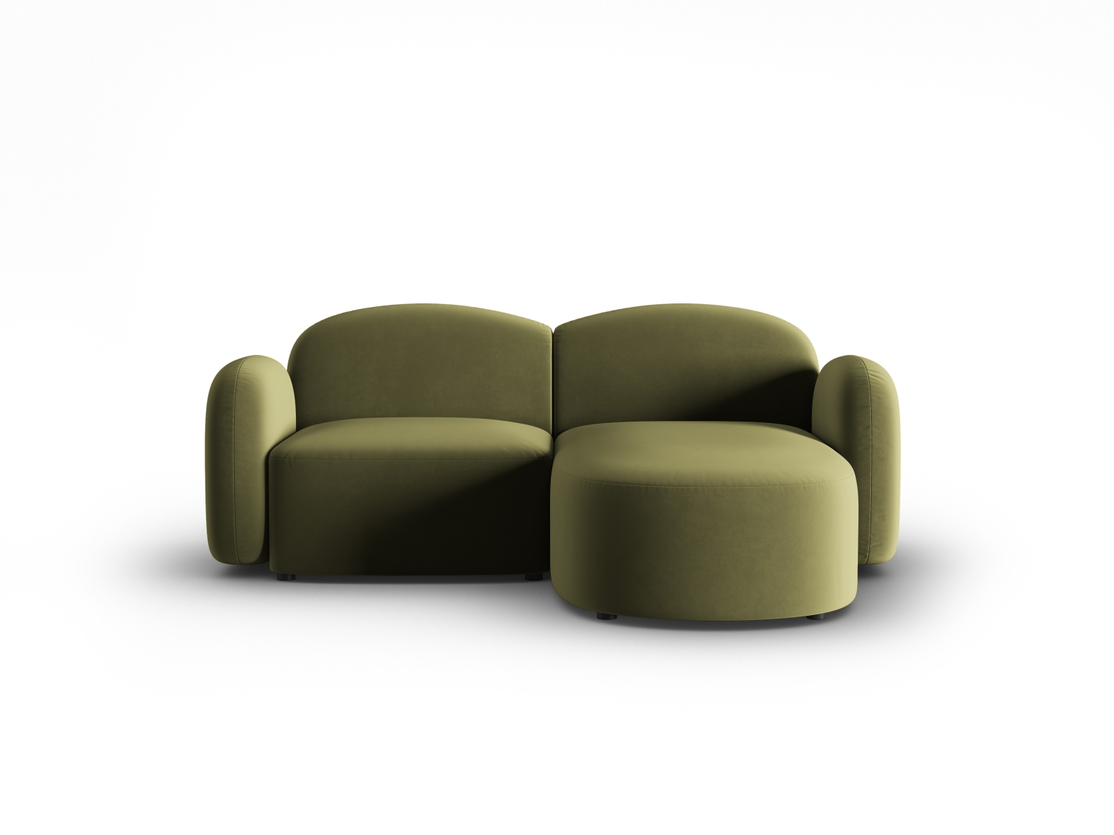 Velvet Right Corner Sofa, "Blair", 3 Seats, 194x167x76