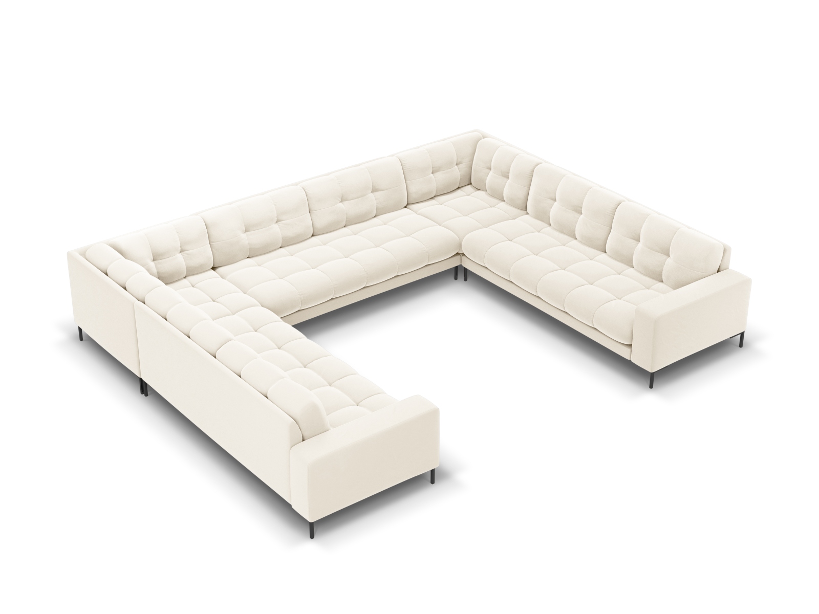 Velvet Panoramic Sofa, "Mamaia", 9 Seats, 337x256x75