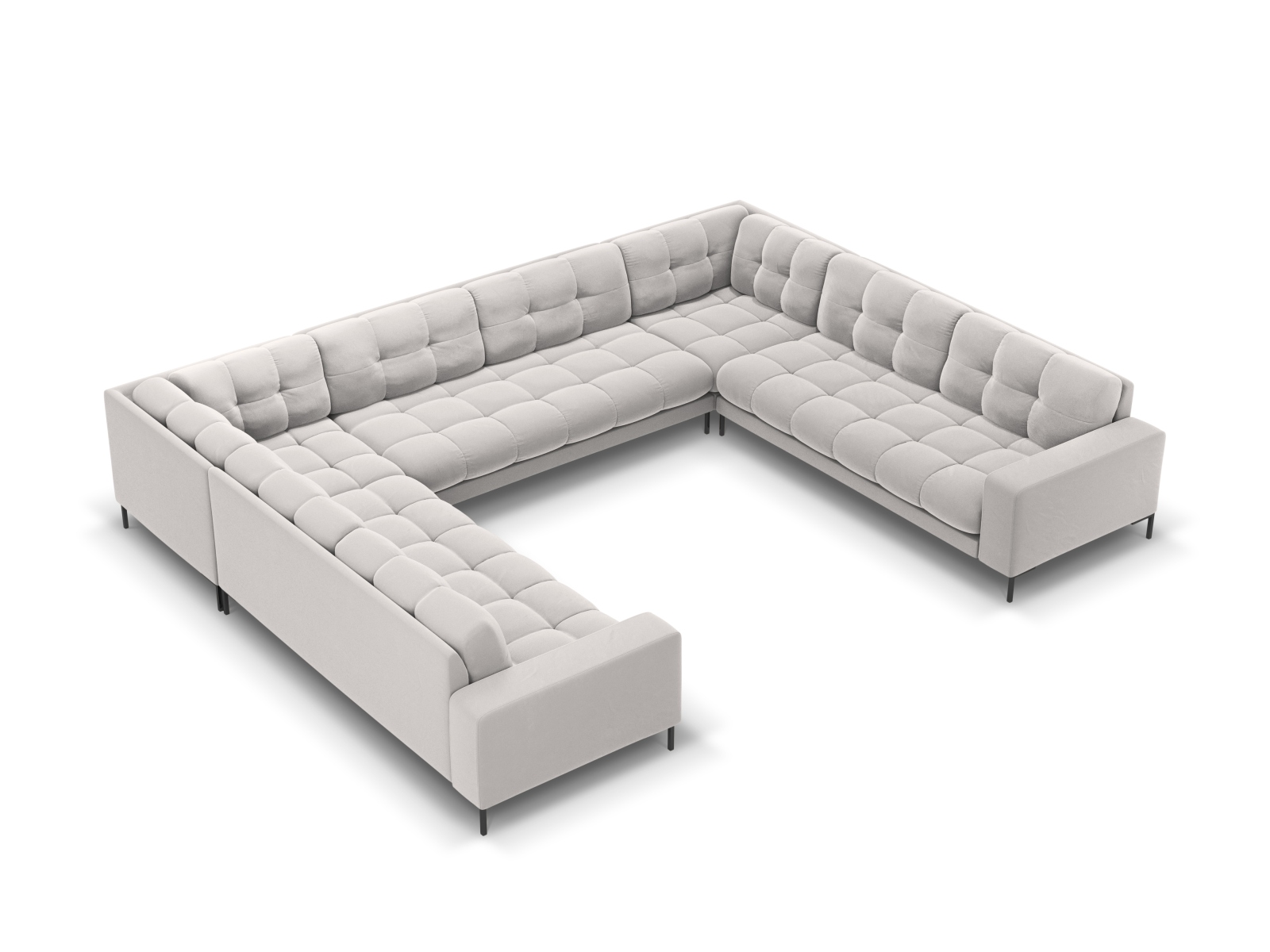 Velvet Panoramic Sofa, "Mamaia", 9 Seats, 337x256x75