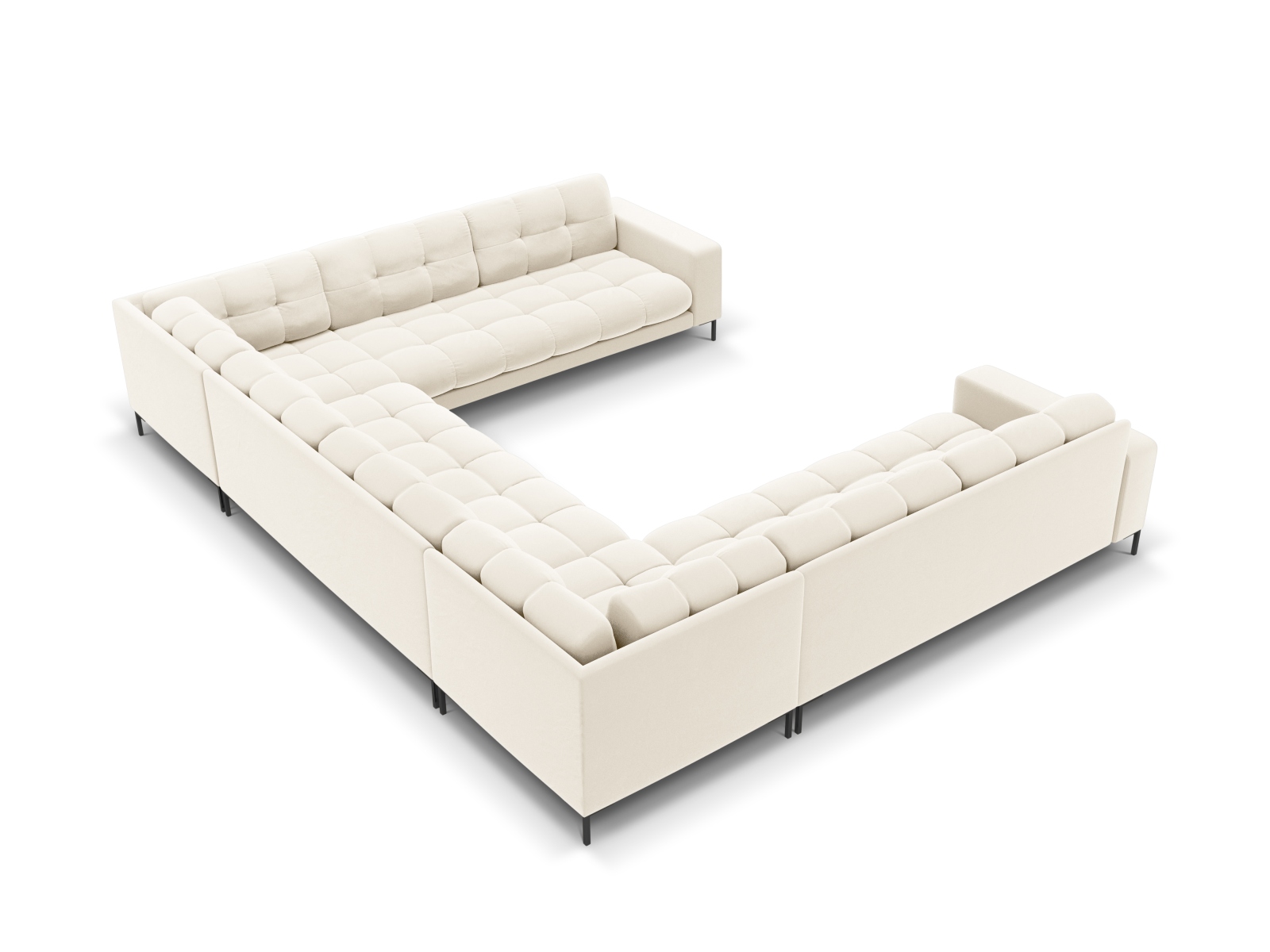 Velvet Panoramic Sofa, "Mamaia", 9 Seats, 337x256x75