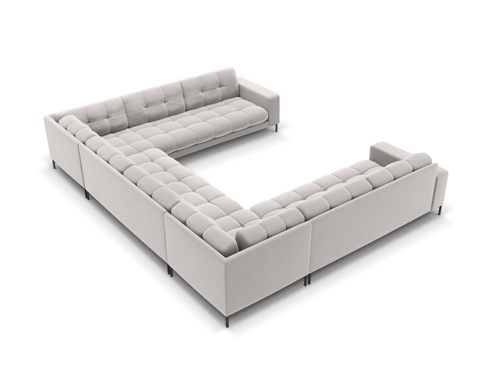 Velvet Panoramic Sofa, "Mamaia", 9 Seats, 337x256x75