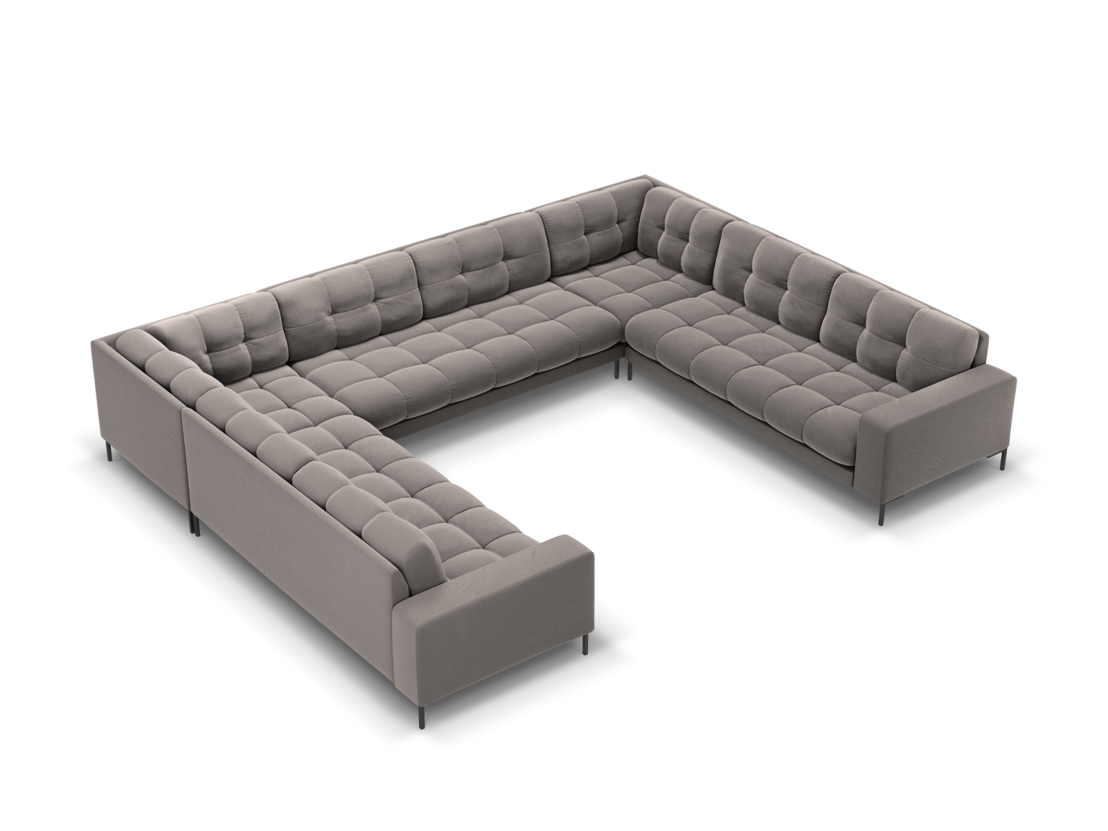 Velvet Panoramic Sofa, "Mamaia", 9 Seats, 337x256x75