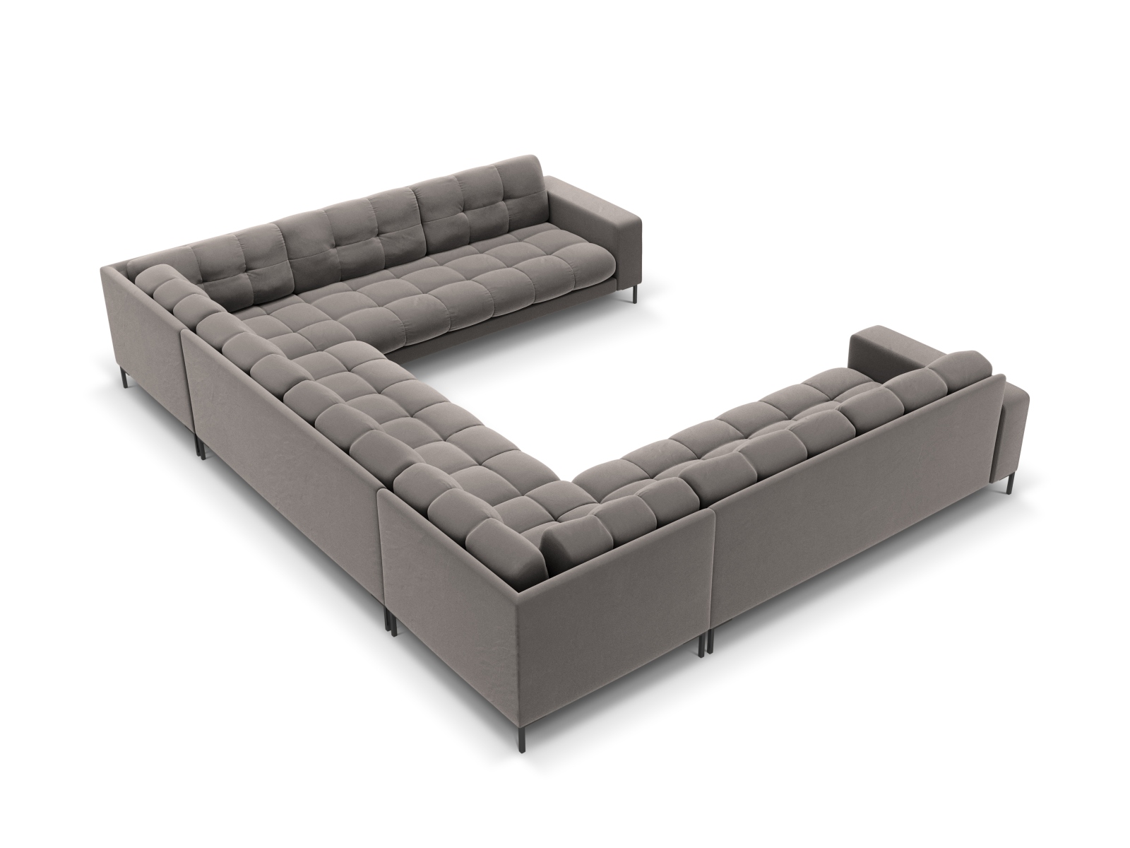 Velvet Panoramic Sofa, "Mamaia", 9 Seats, 337x256x75