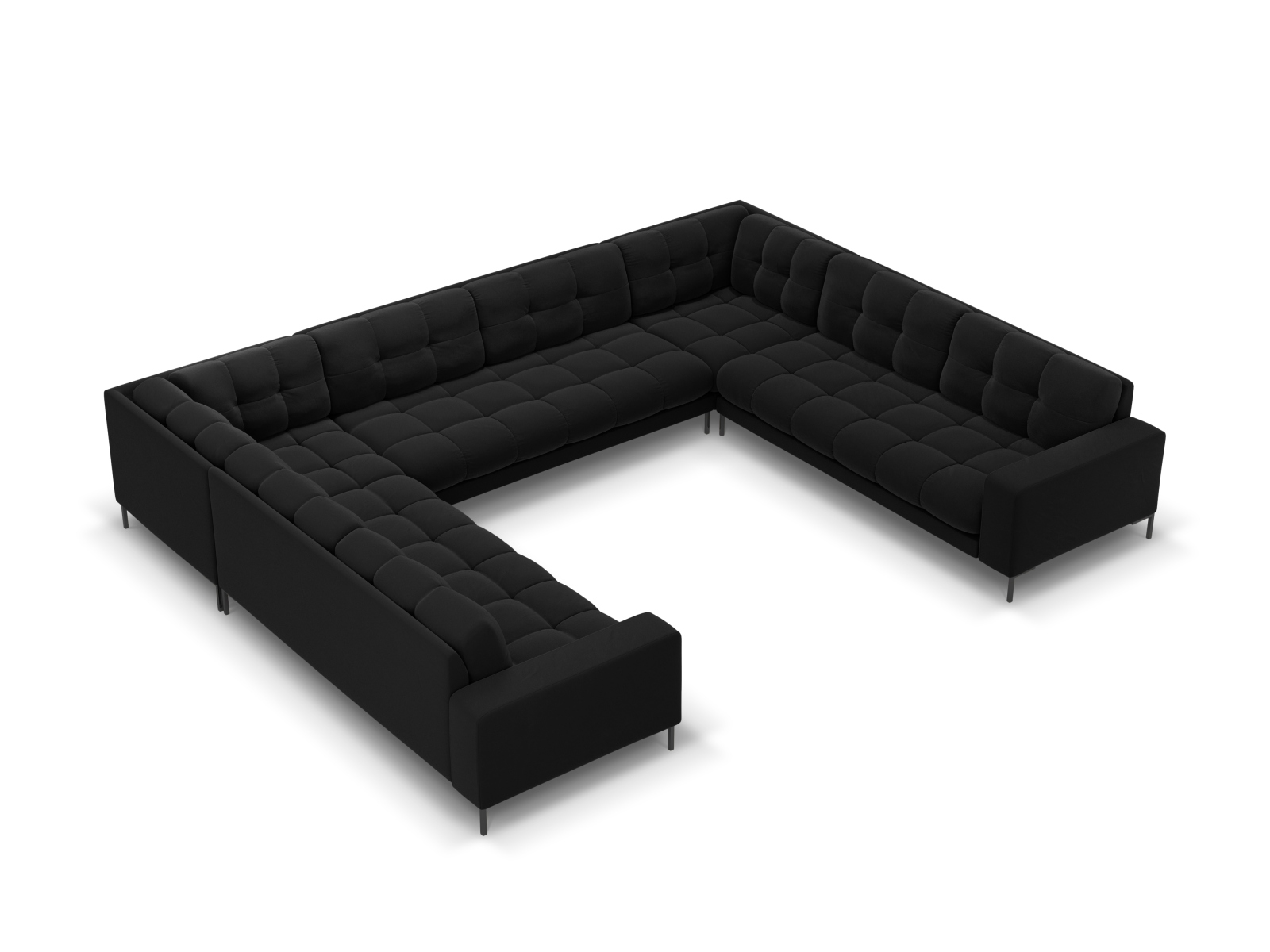 Velvet Panoramic Sofa, "Mamaia", 9 Seats, 337x256x75