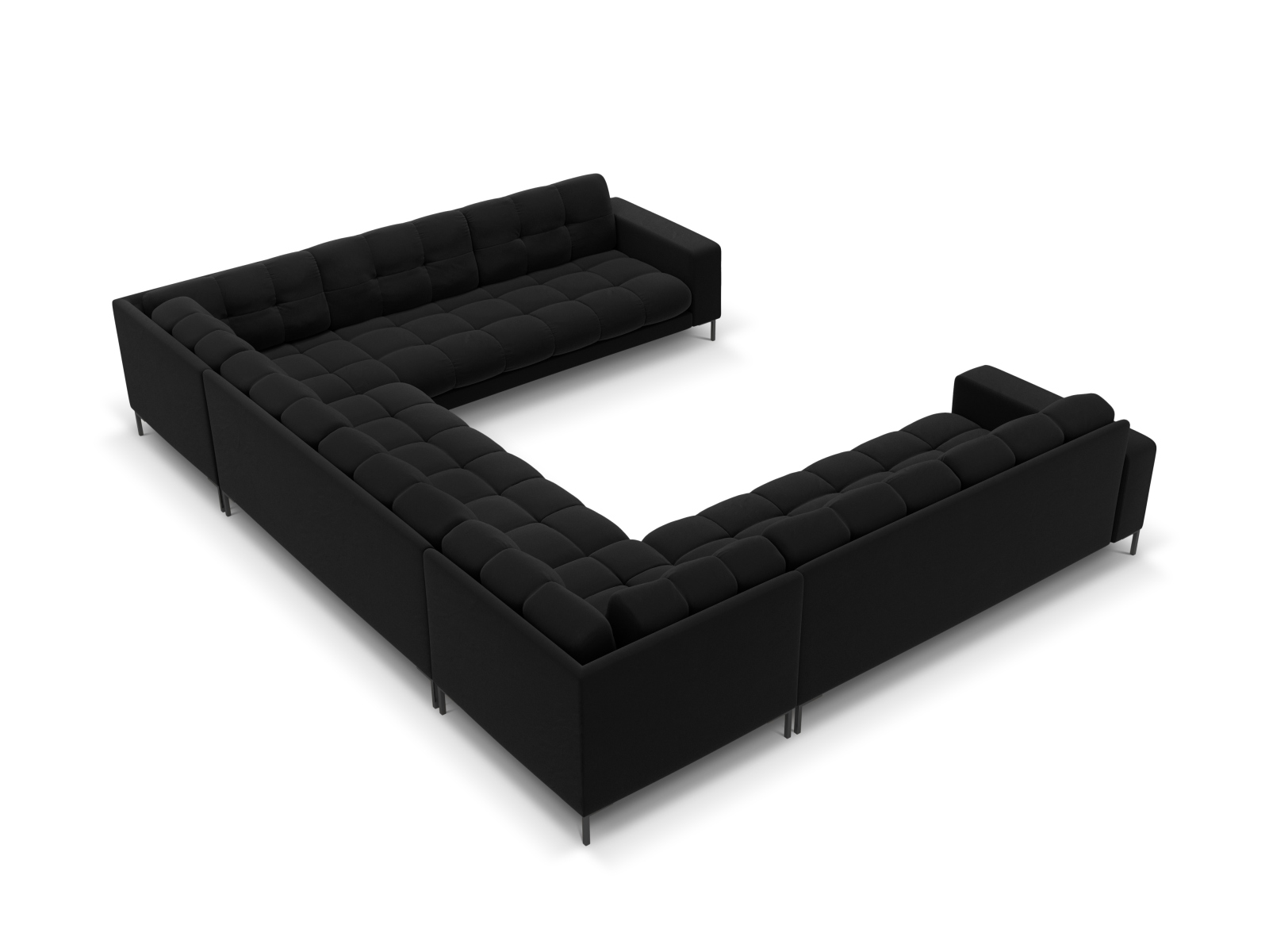 Velvet Panoramic Sofa, "Mamaia", 9 Seats, 337x256x75