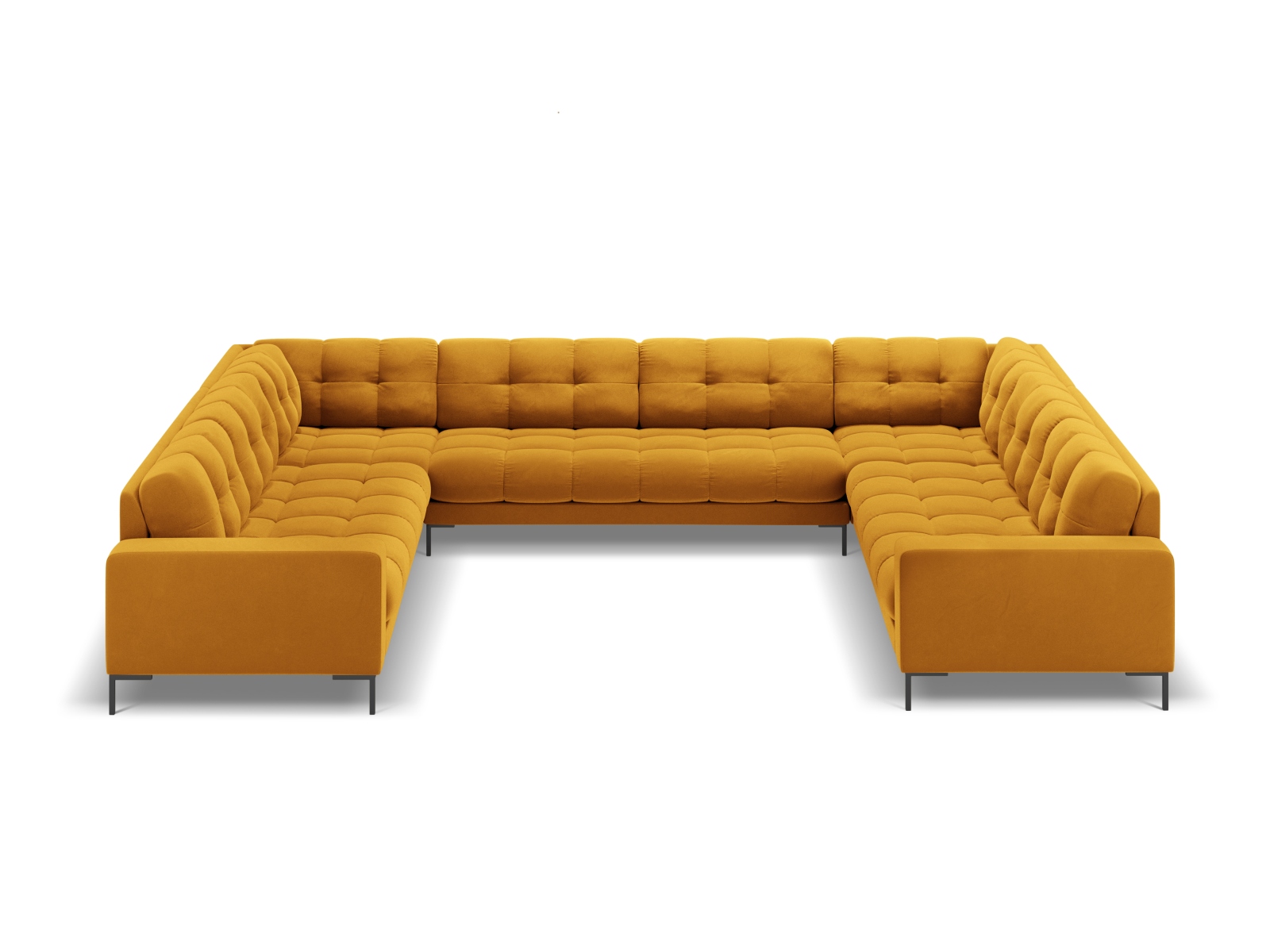 Velvet Panoramic Sofa, "Mamaia", 9 Seats, 337x256x75