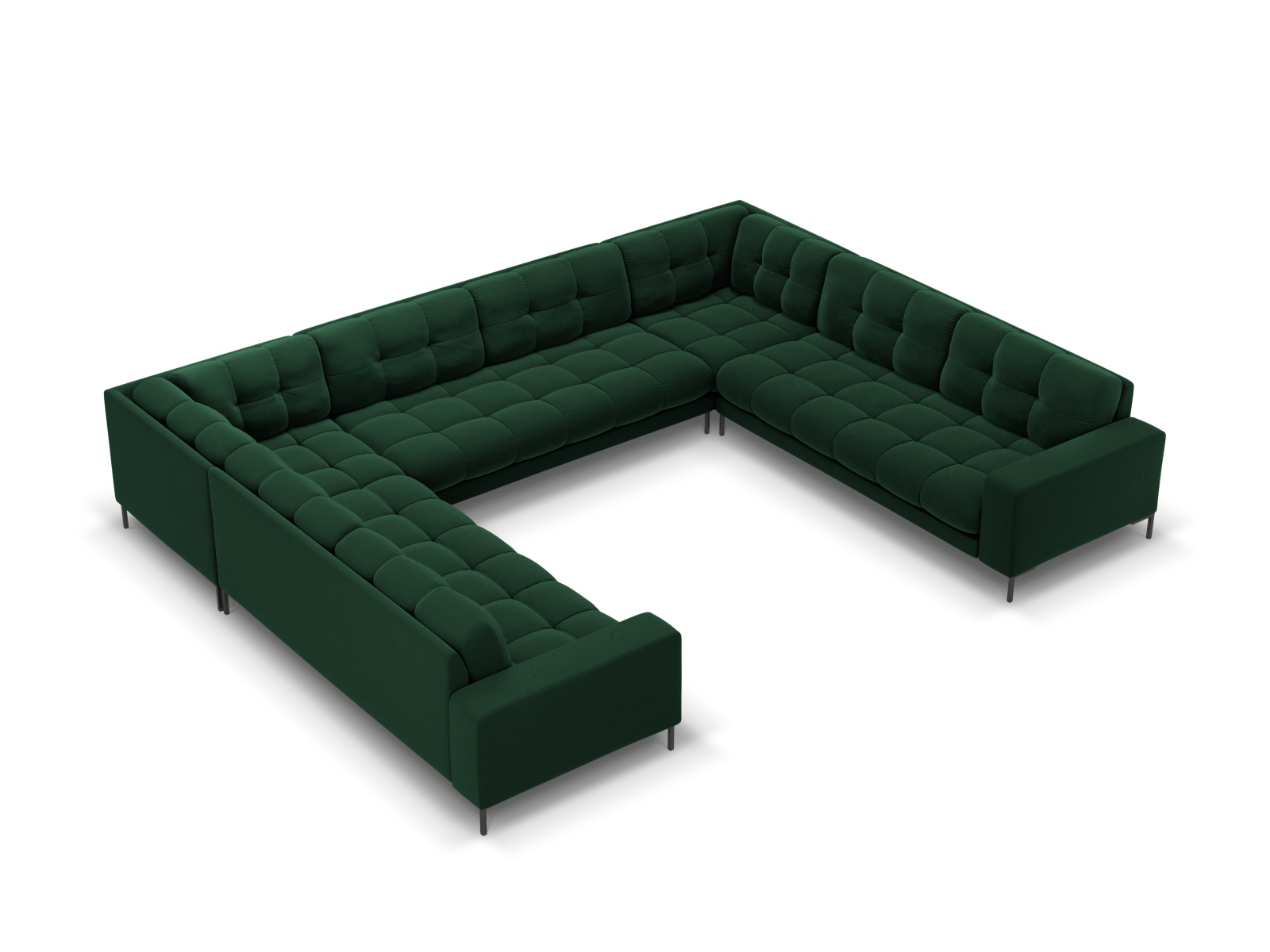 Velvet Panoramic Sofa, "Mamaia", 9 Seats, 337x256x75